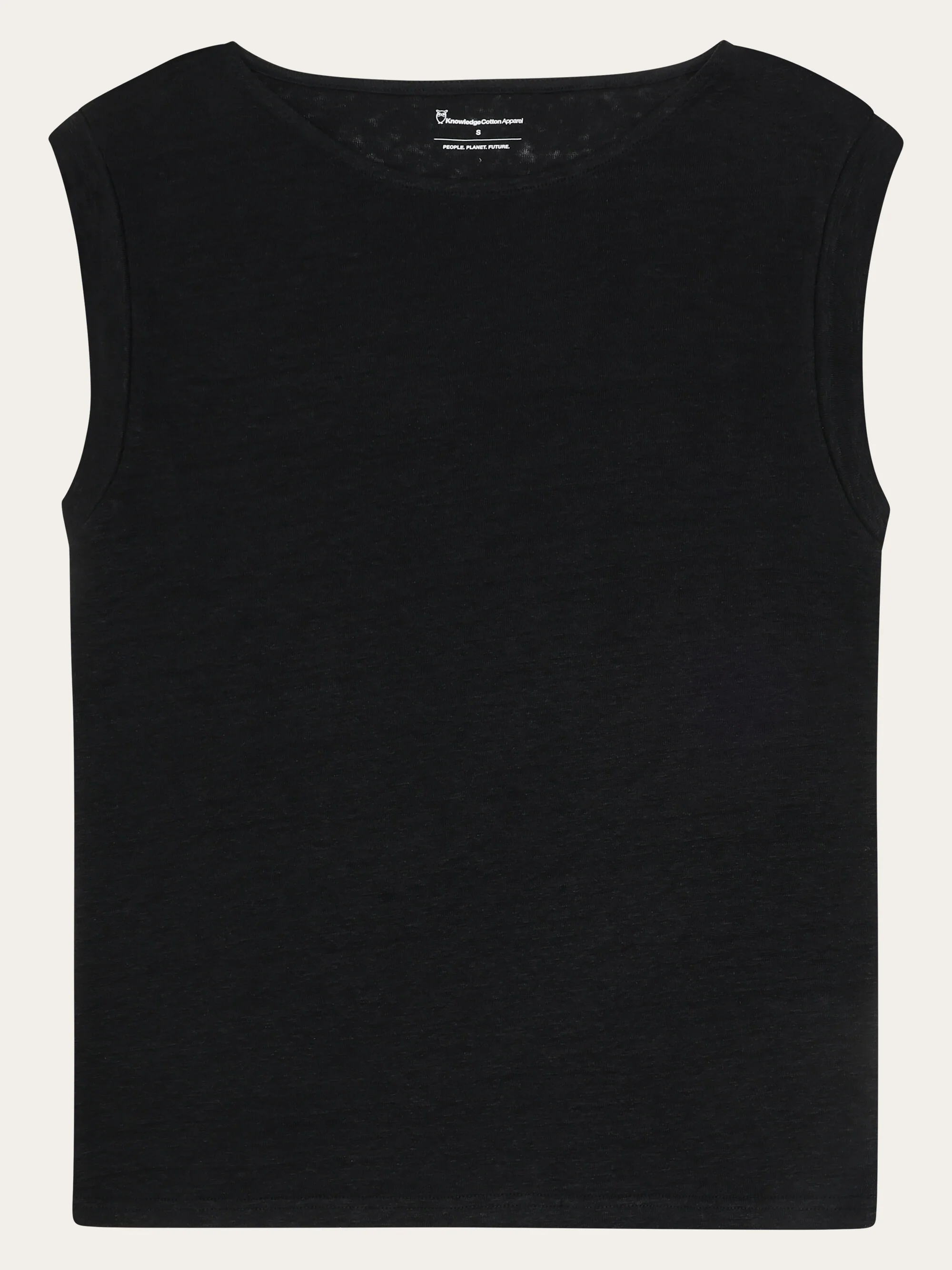 Loose fold up linen t-shirt - Black Jet