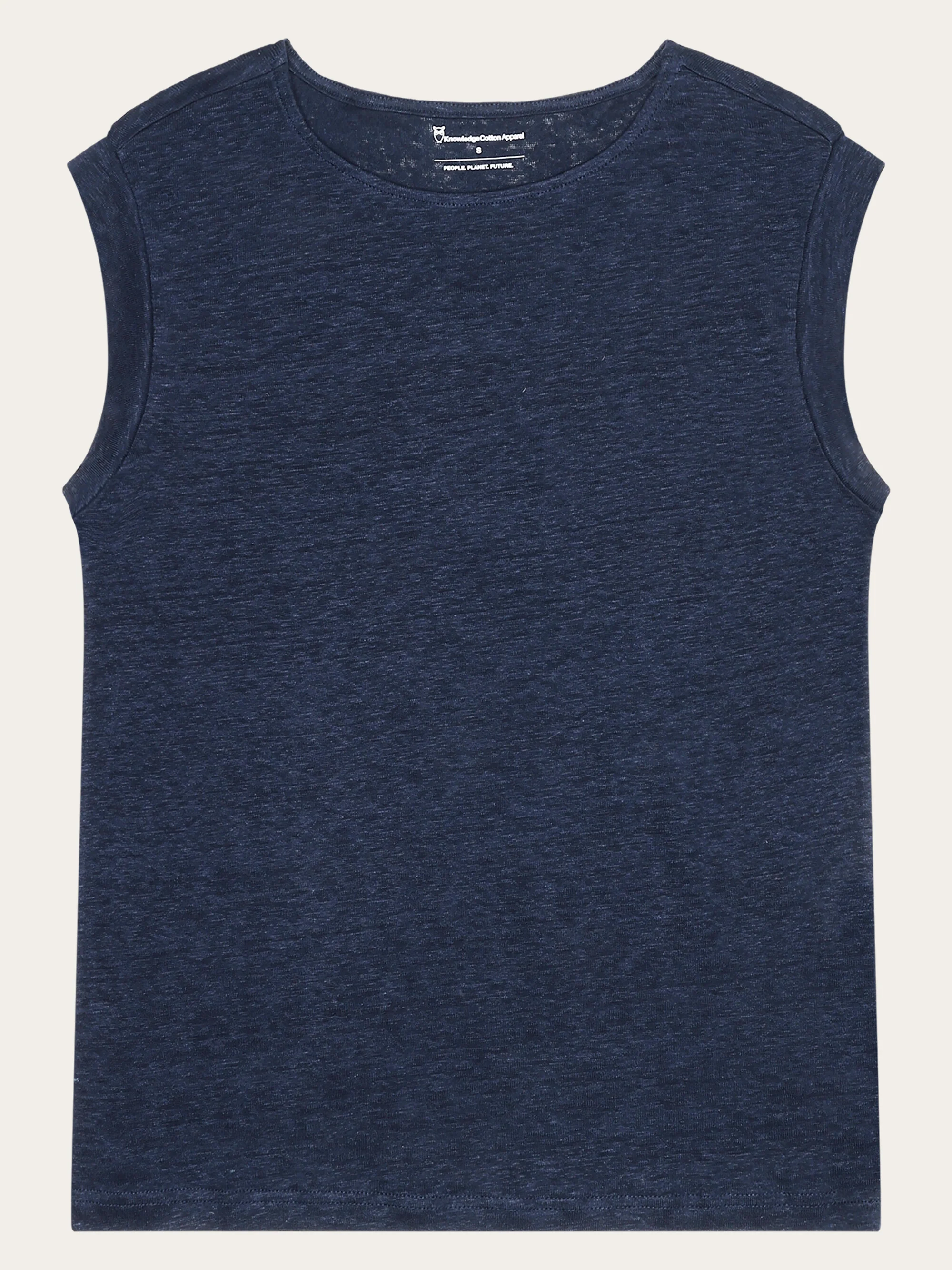 Loose fold up linen t-shirt - Total Eclipse