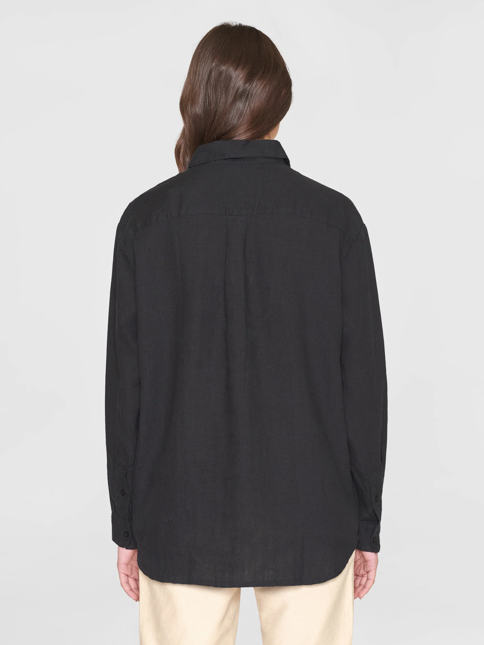 Loose linen shirt - Black Jet - Image 3