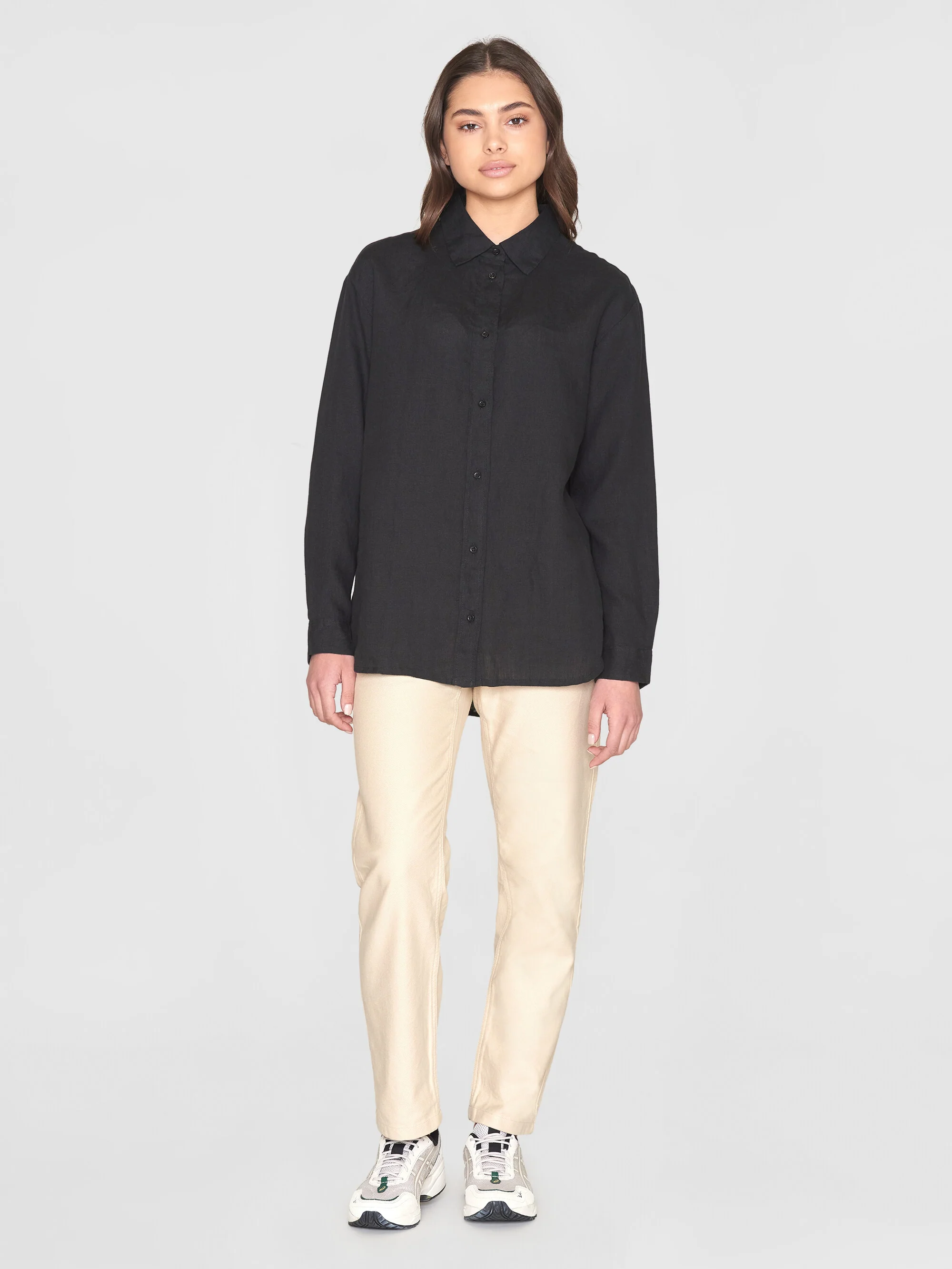 Loose linen shirt - Black Jet - Image 4