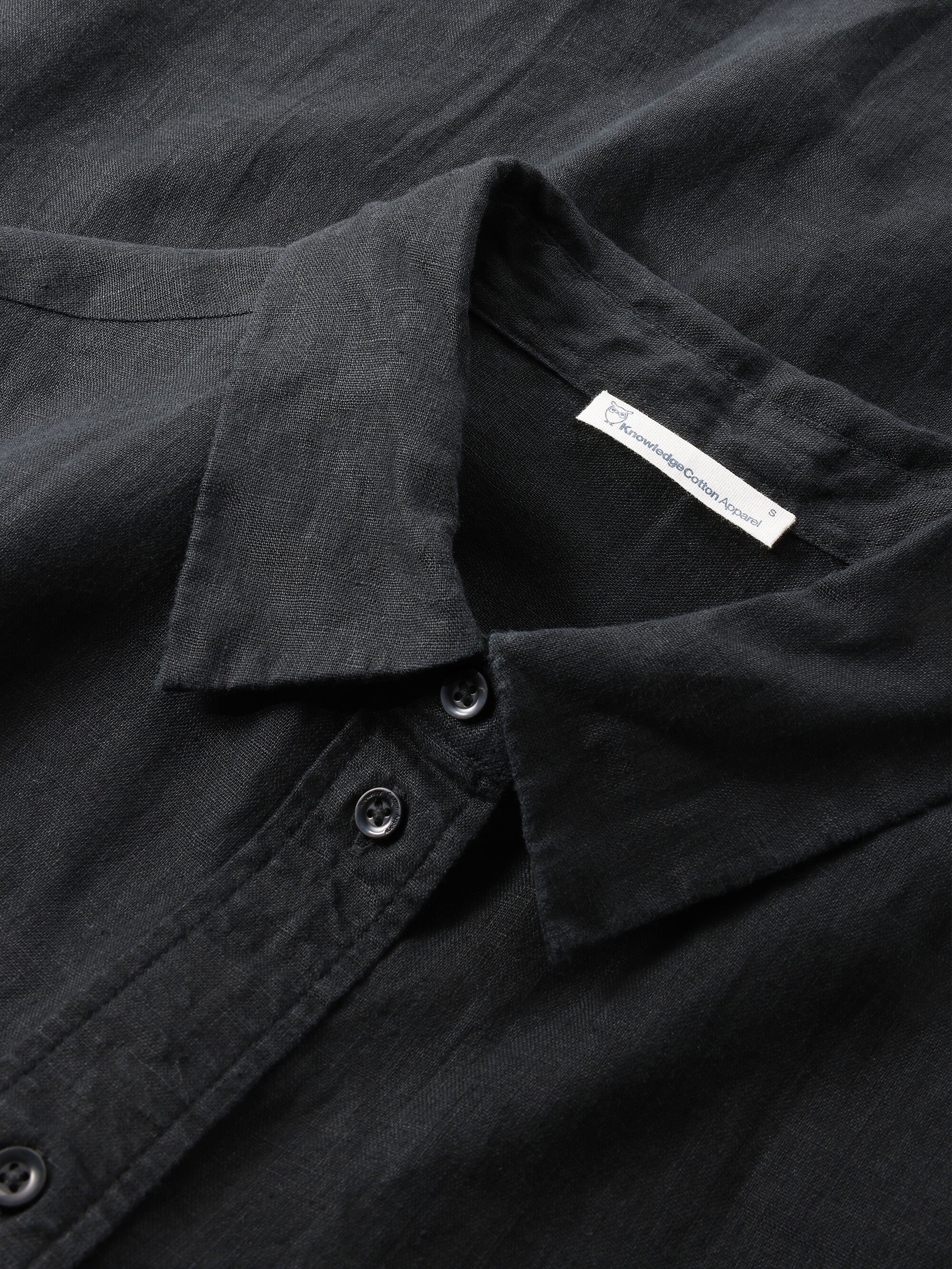 Loose linen shirt - Black Jet - Image 6
