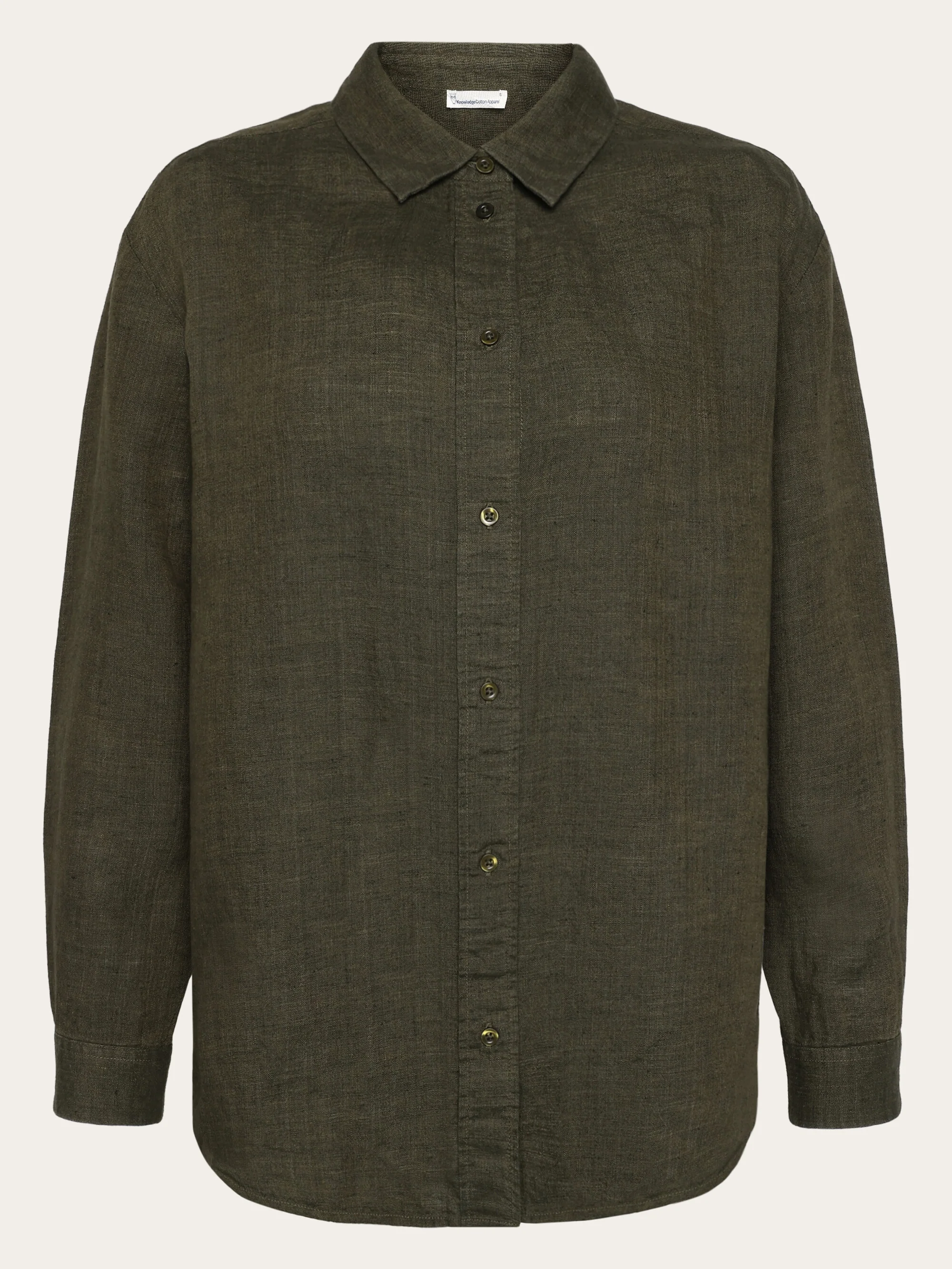 Loose linen shirt - Burned Olive