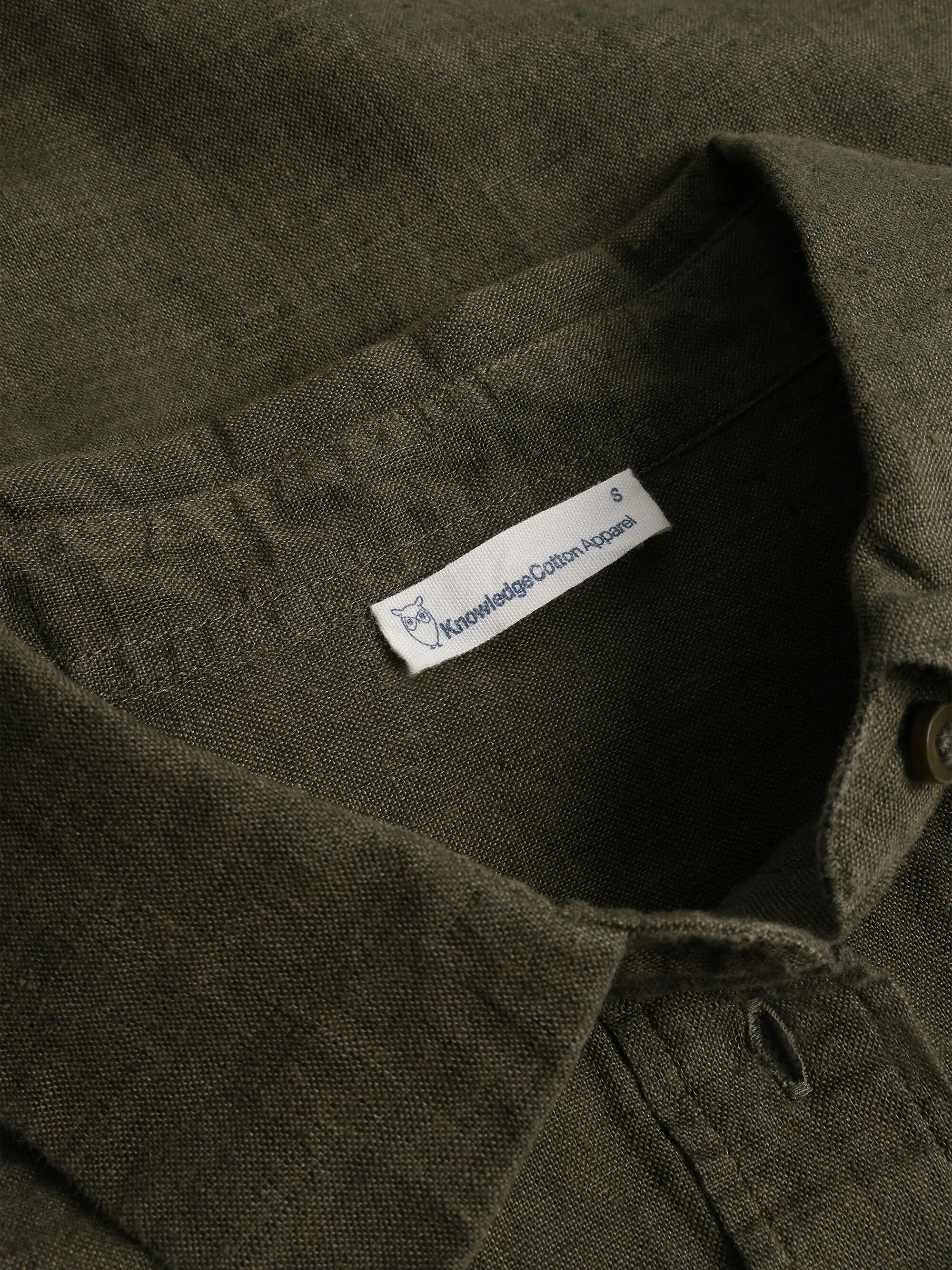 Loose linen shirt - Burned Olive - Image 2