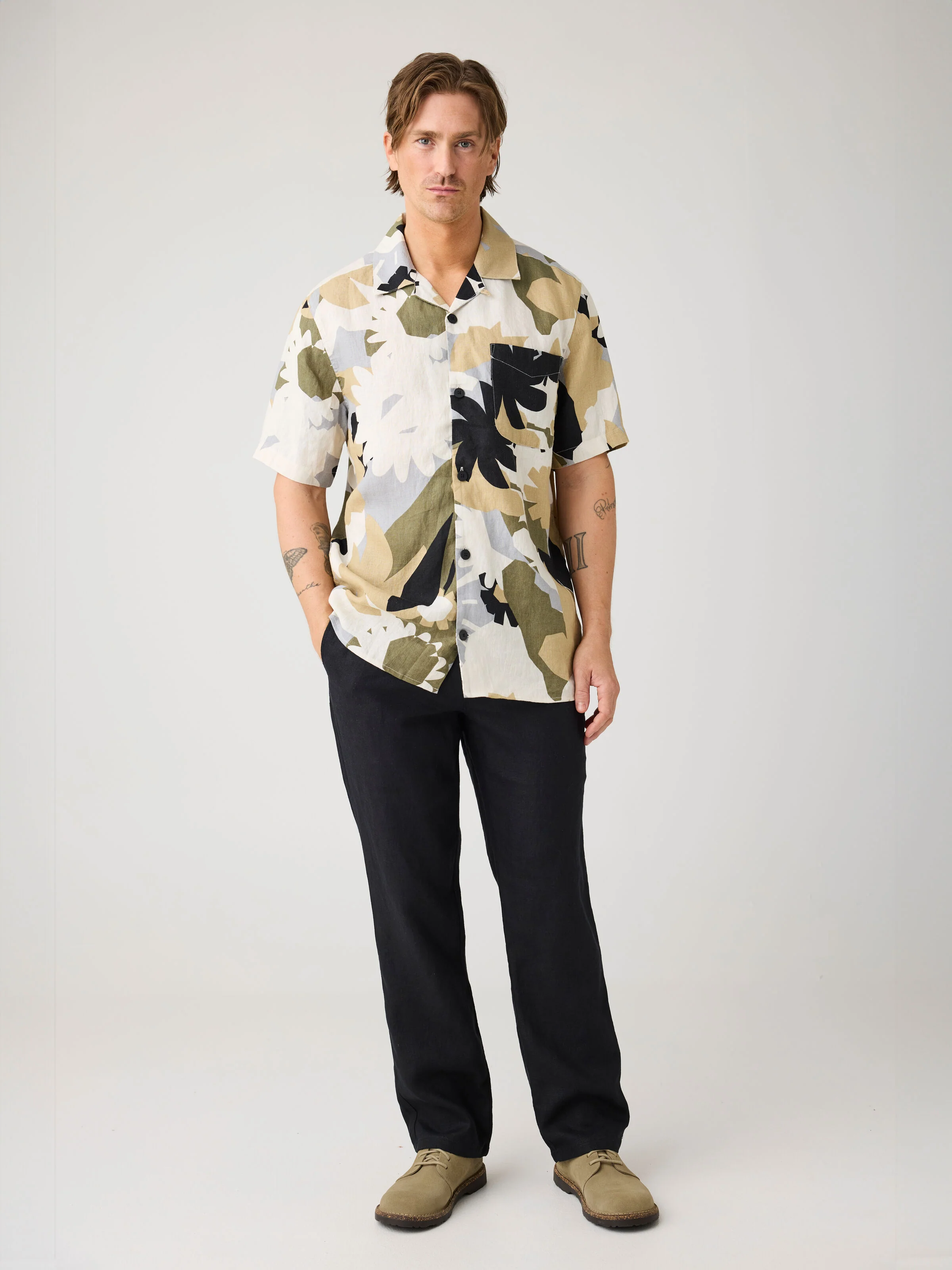Loose linen pant - Black Jet - Image 2