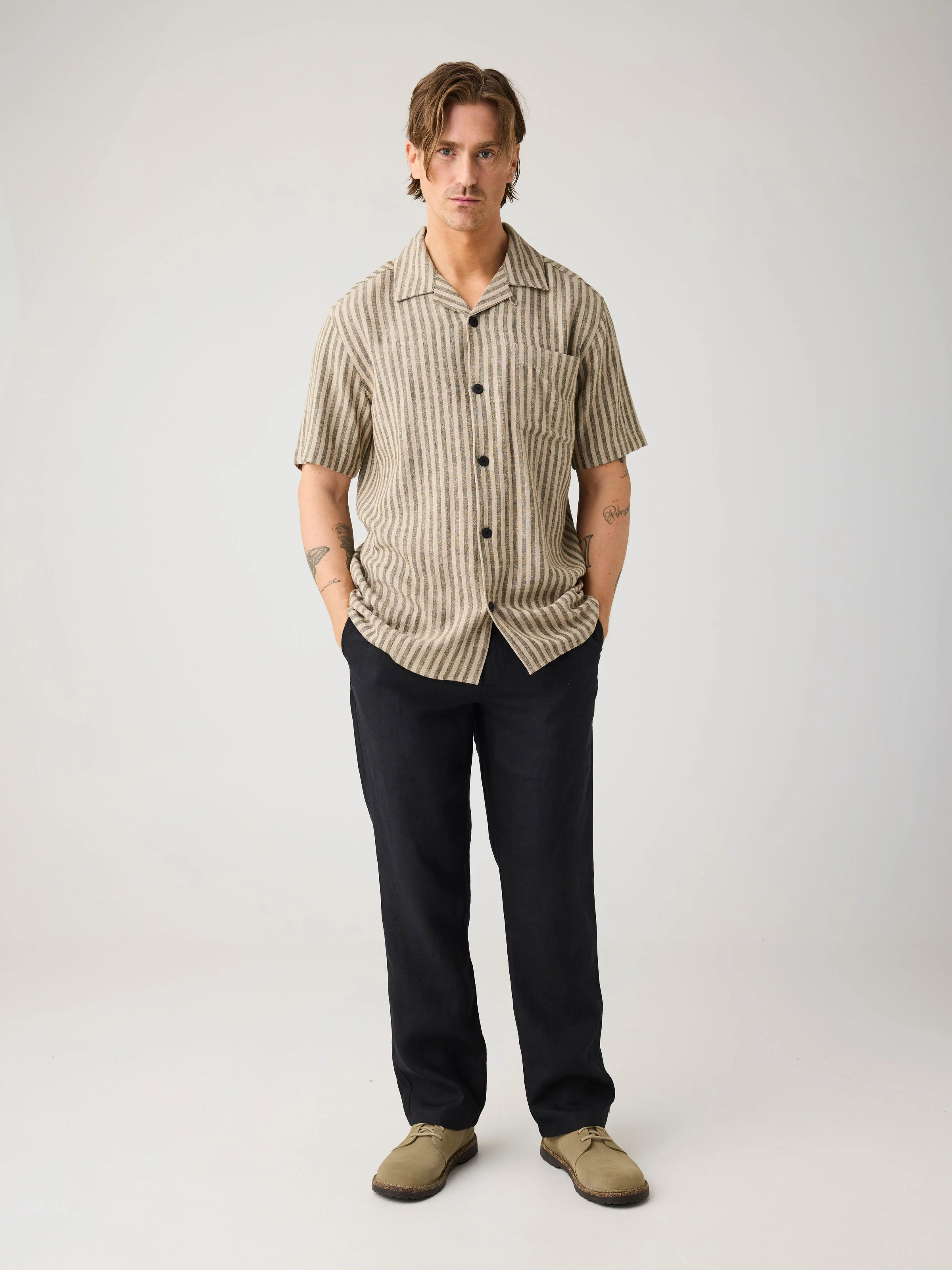Loose linen pant - Black Jet - Image 3