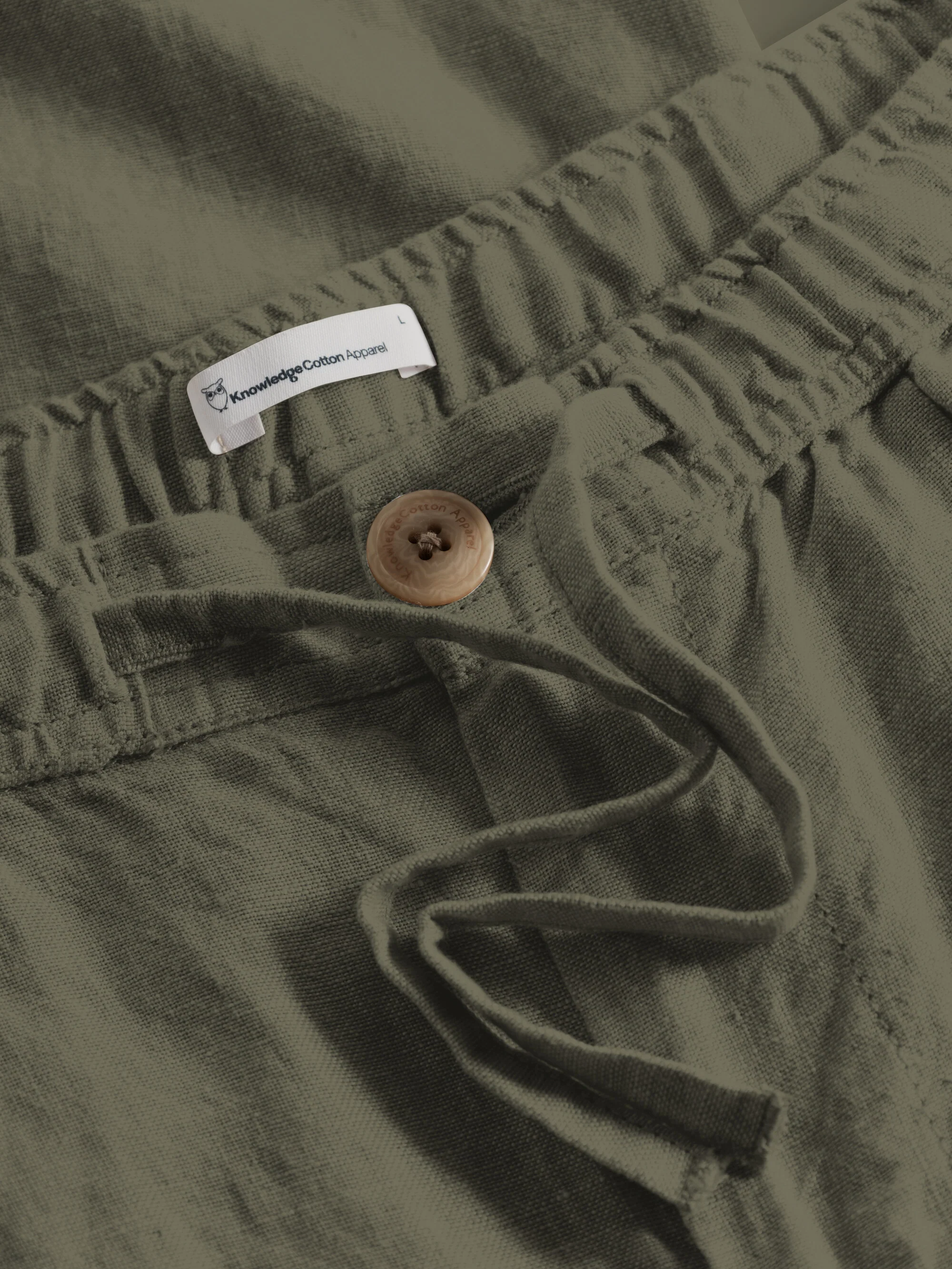 Loose linen pant - Burned Olive - Image 5