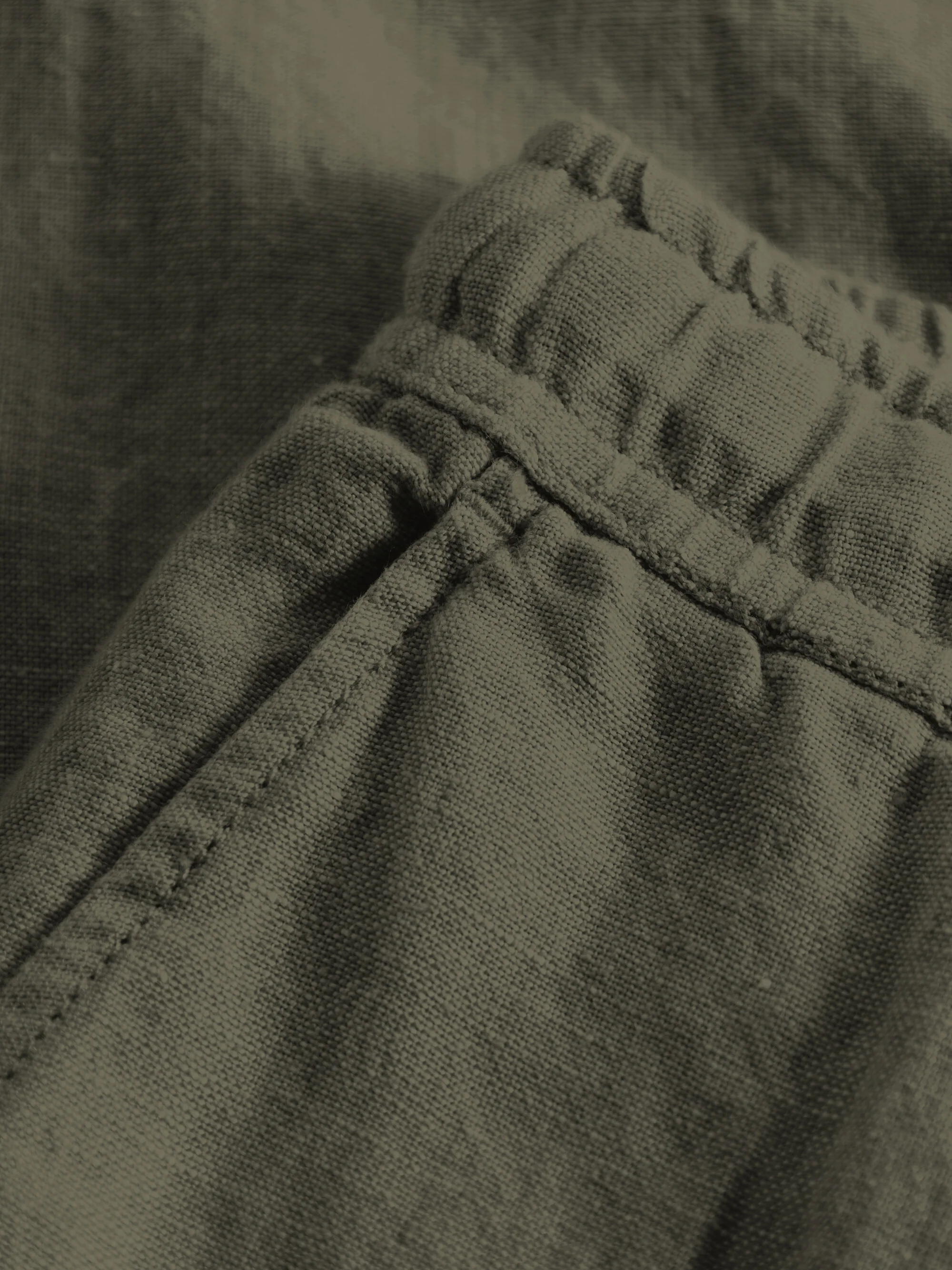 Loose linen pant - Burned Olive - Image 6