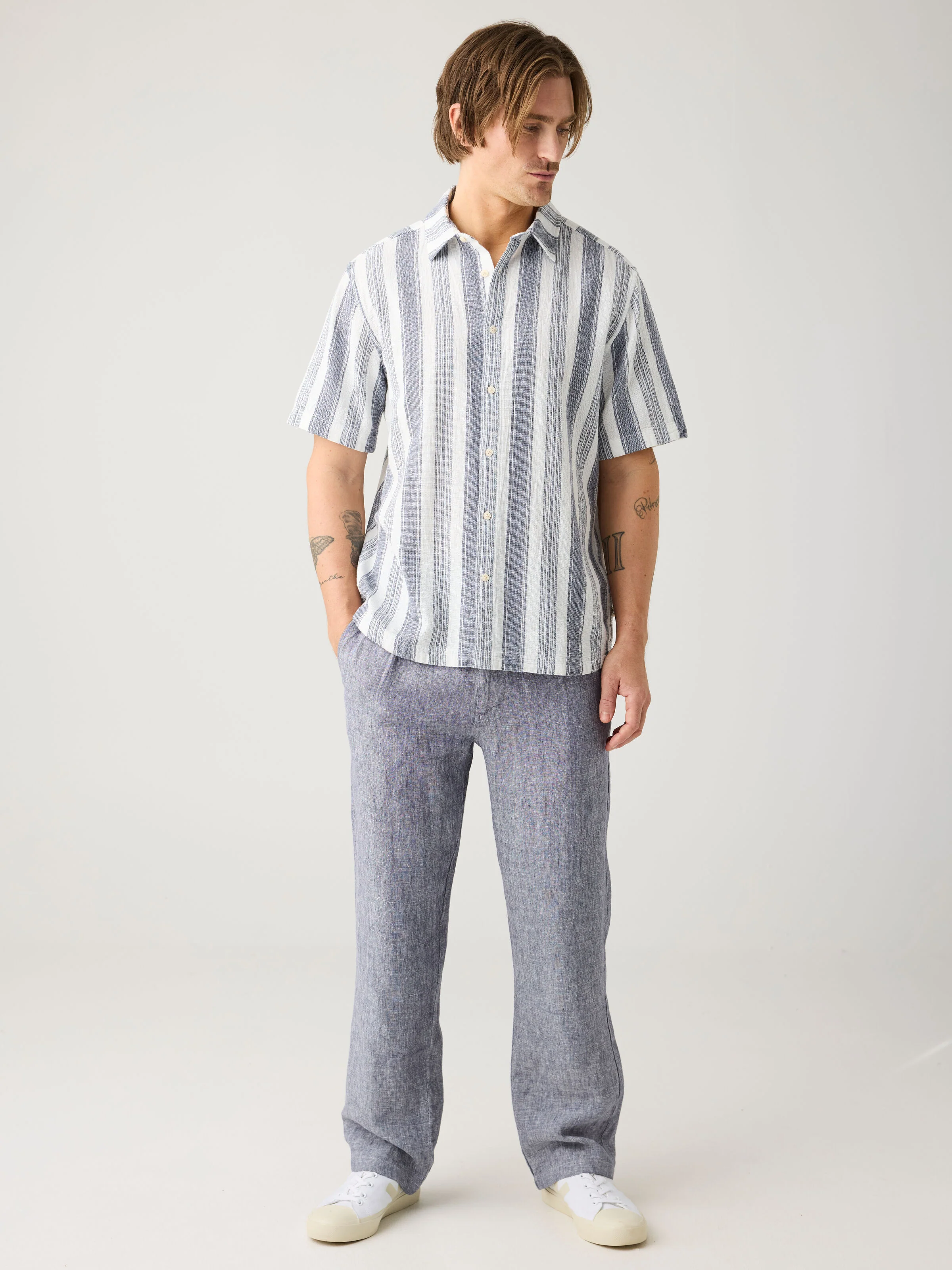 Loose linen pant - Vintage Indigo - Image 2