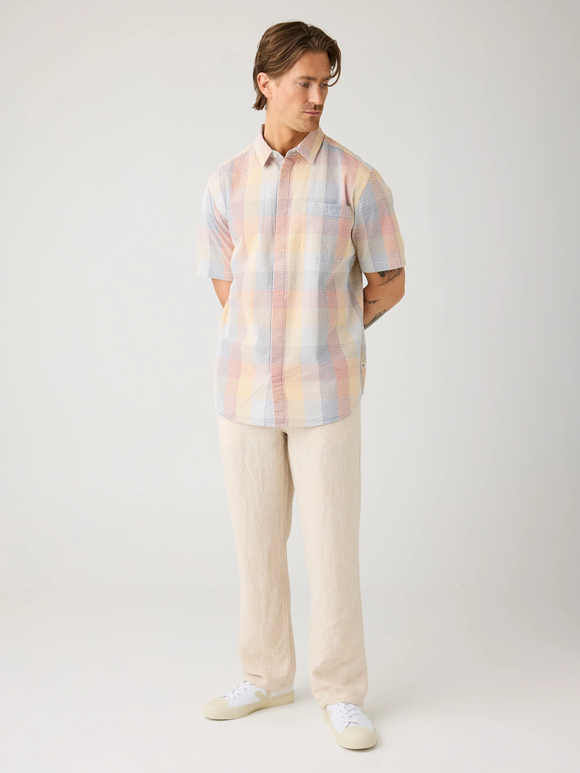 Loose linen pant - Yarndyed - Light feather gray - Image 4