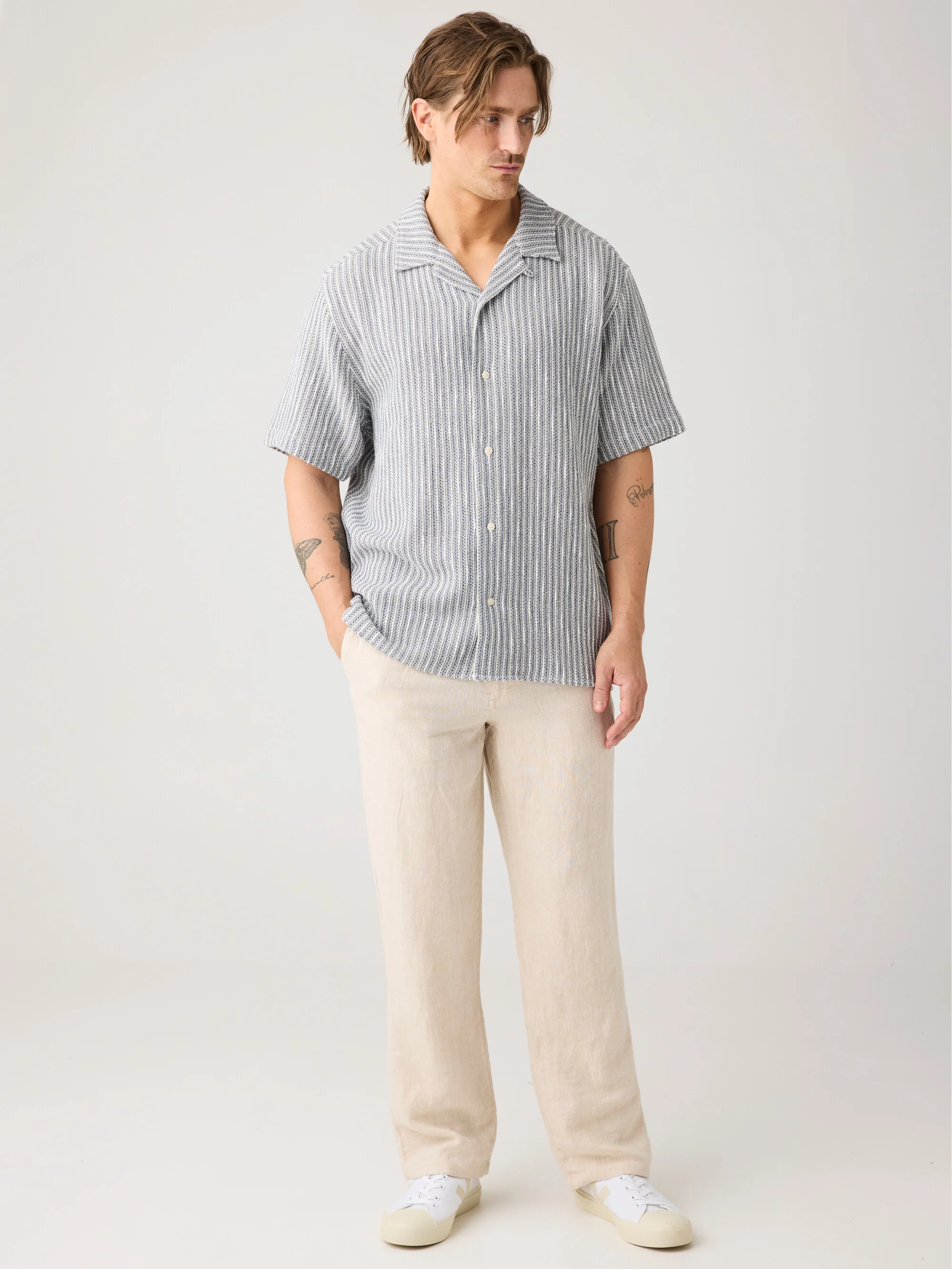 Loose linen pant - Yarndyed - Light feather gray - Image 6