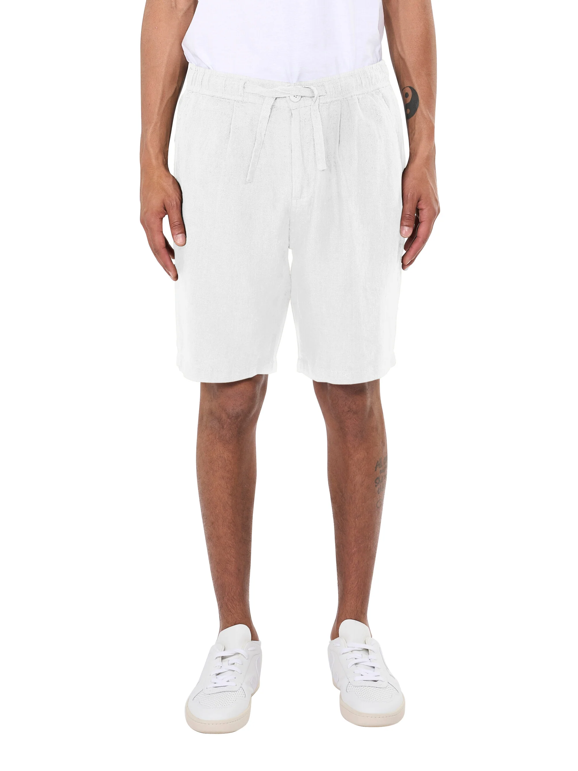 Loose Linen shorts - Bright White - Image 2