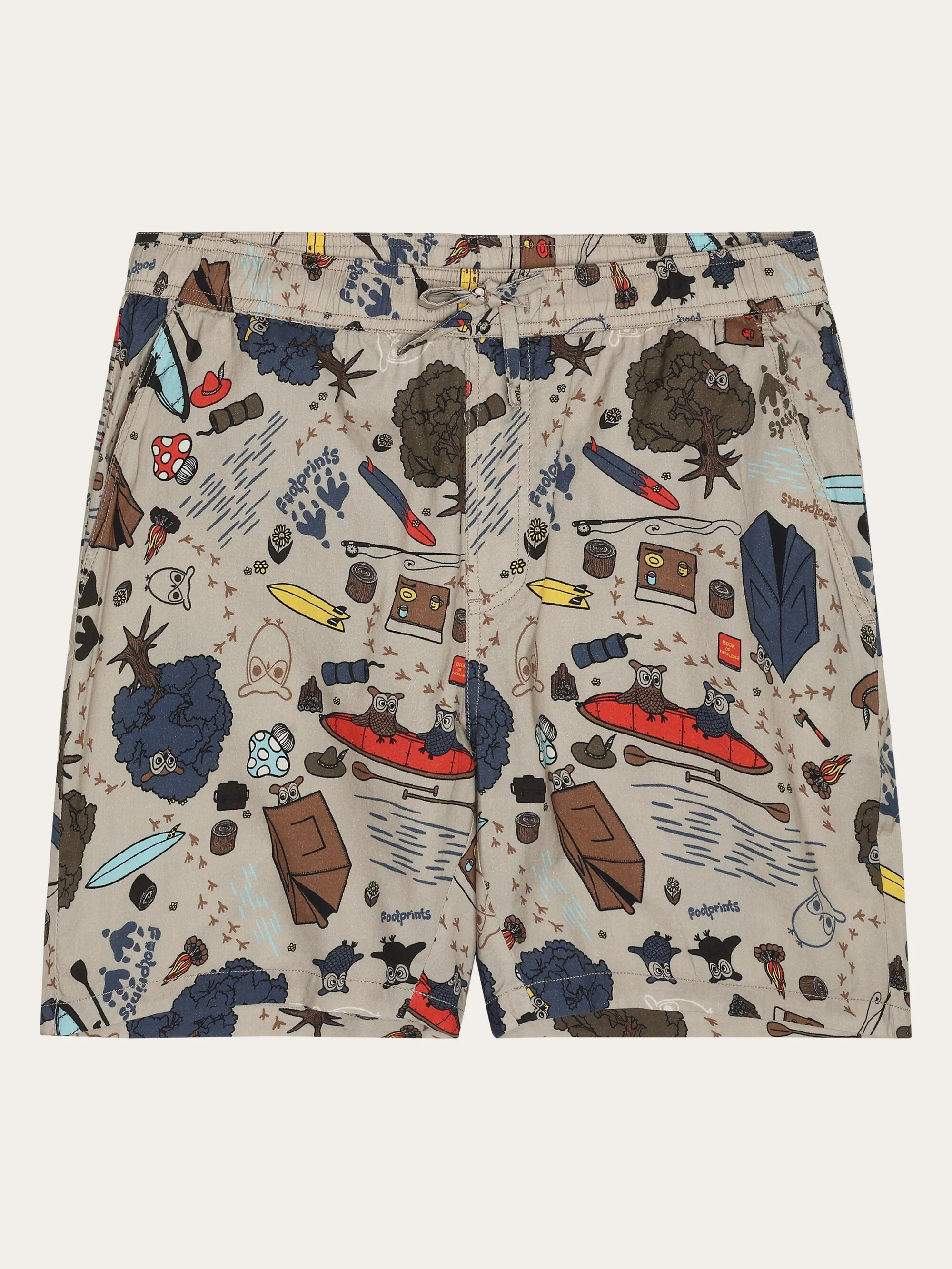 Loose woven AOP shorts - GOTS/Vegan - Creme