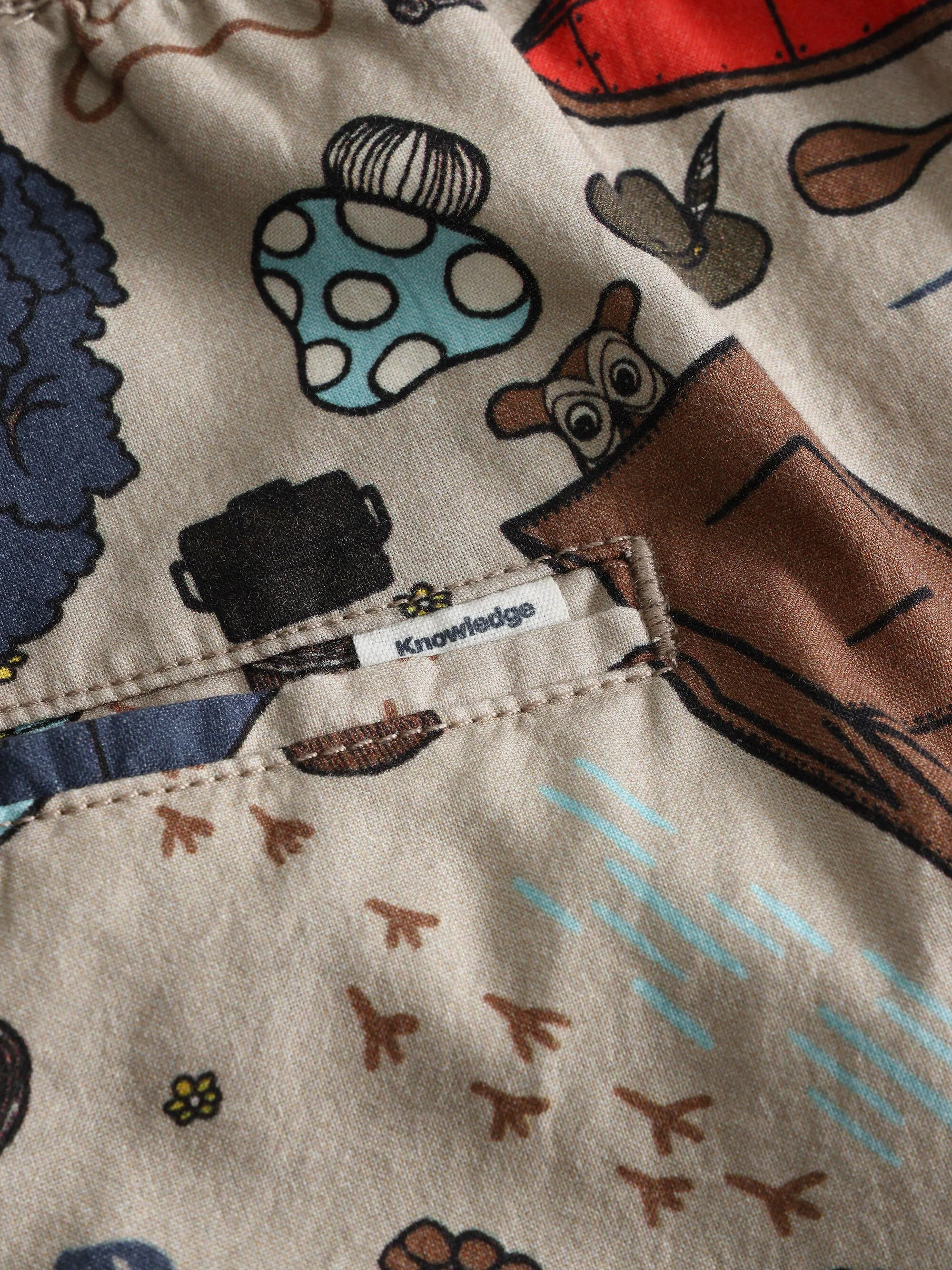 Loose woven AOP shorts - GOTS/Vegan - Creme - Image 2