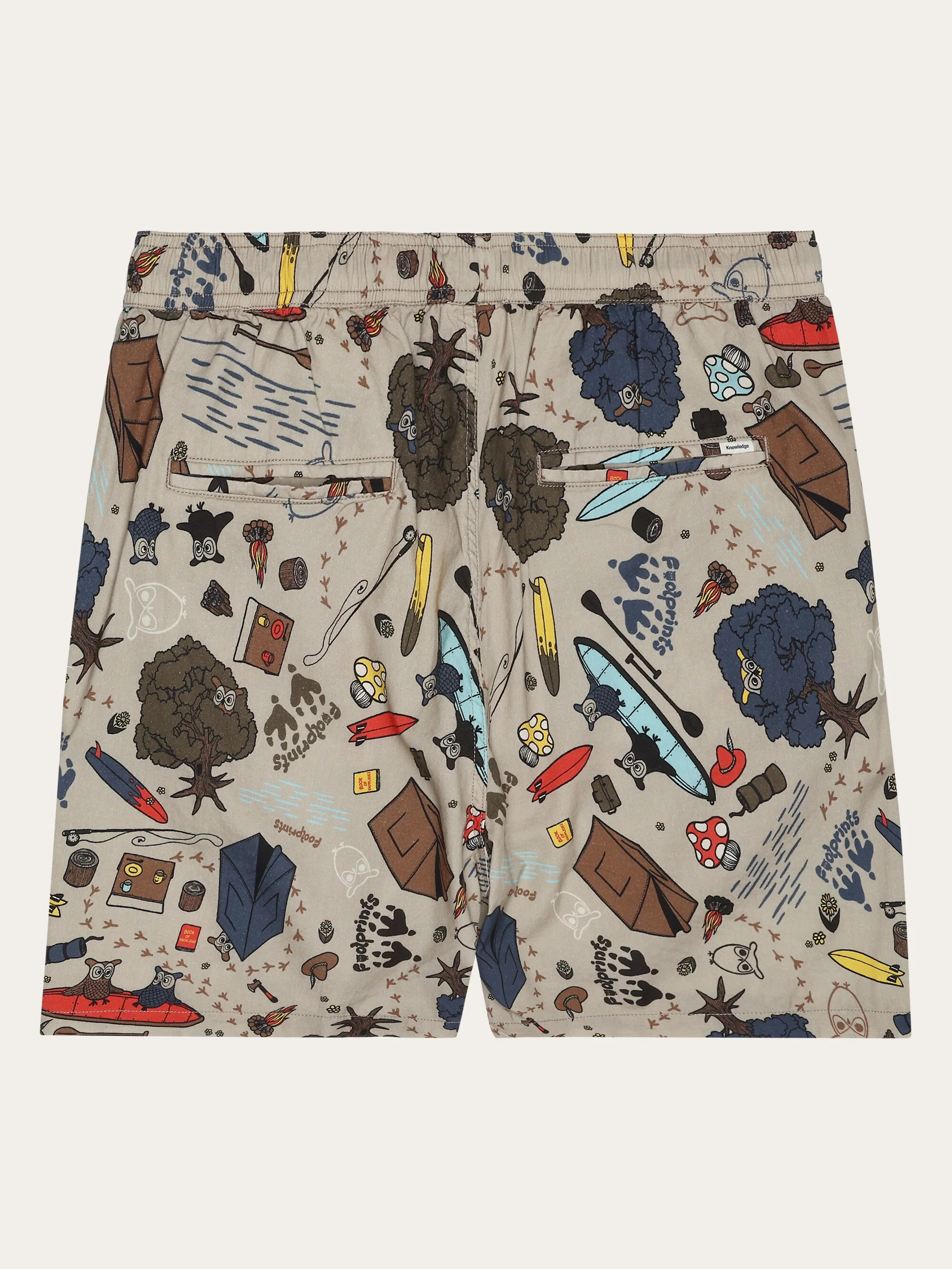 Loose woven AOP shorts - GOTS/Vegan - Creme - Image 3