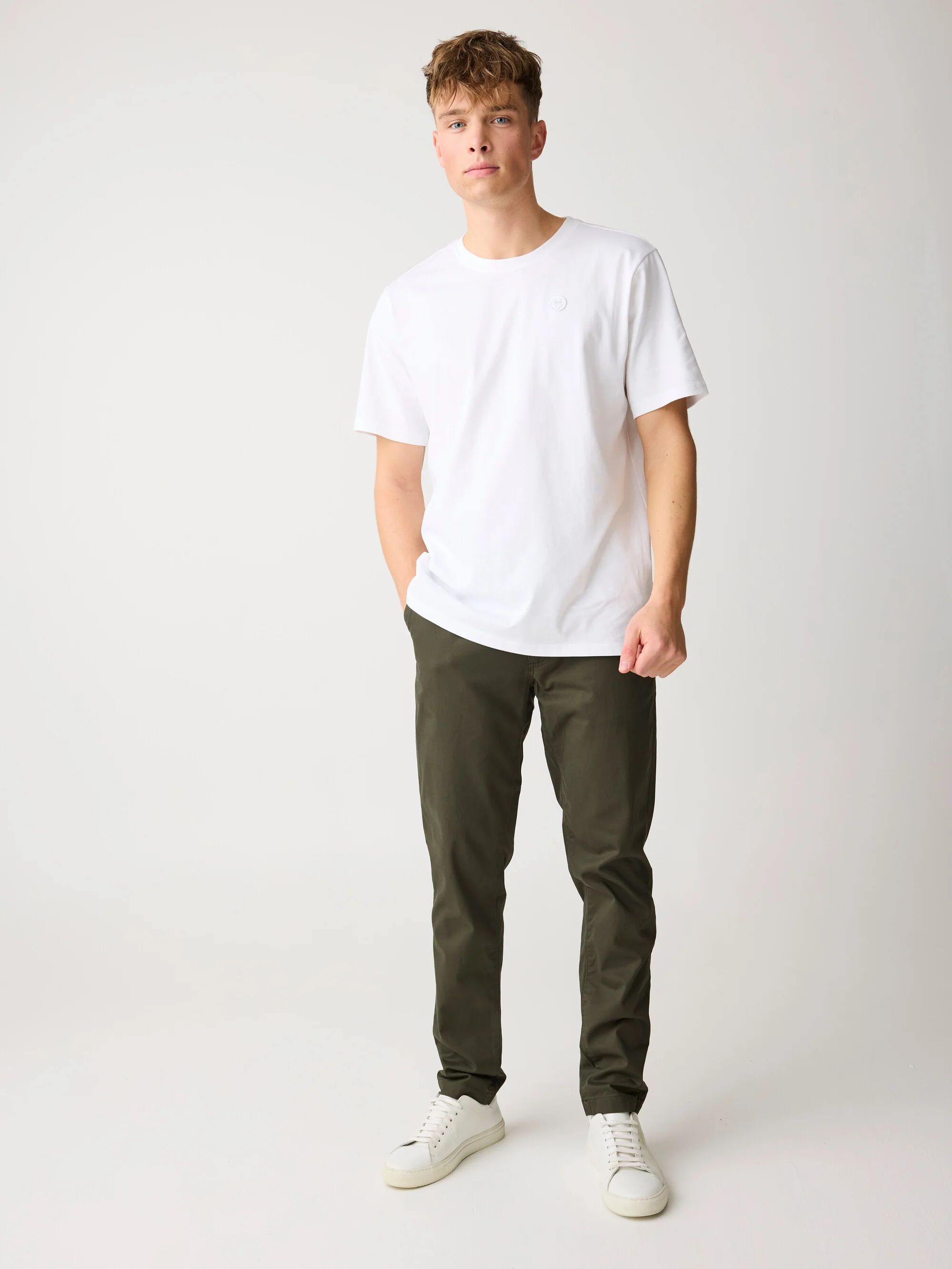 LUCA slim twill chino pants - Forrest Night - Image 2
