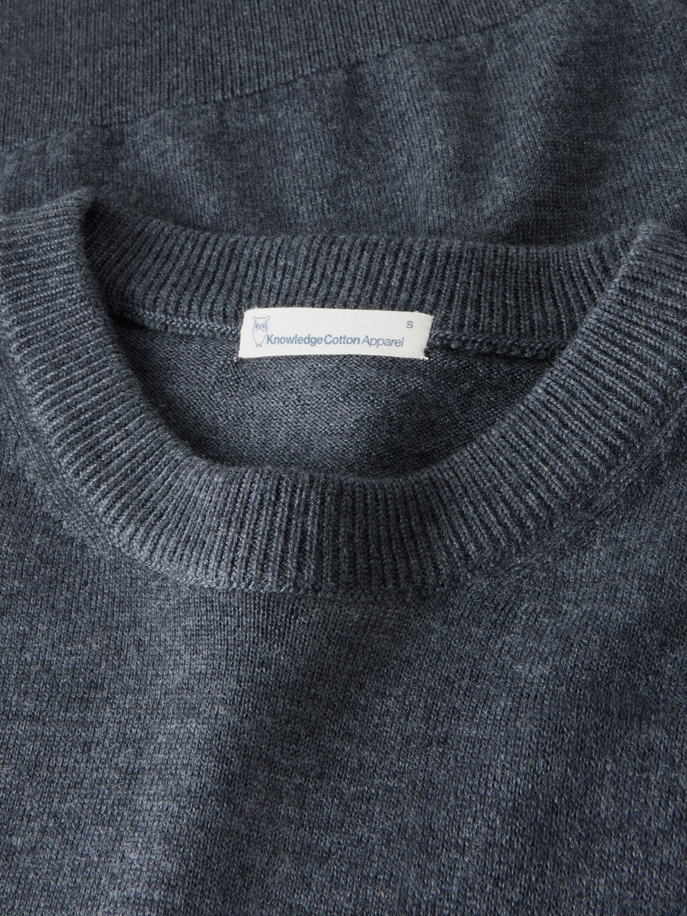 Merino crew neck sweater - Dark Grey Melange - Image 3