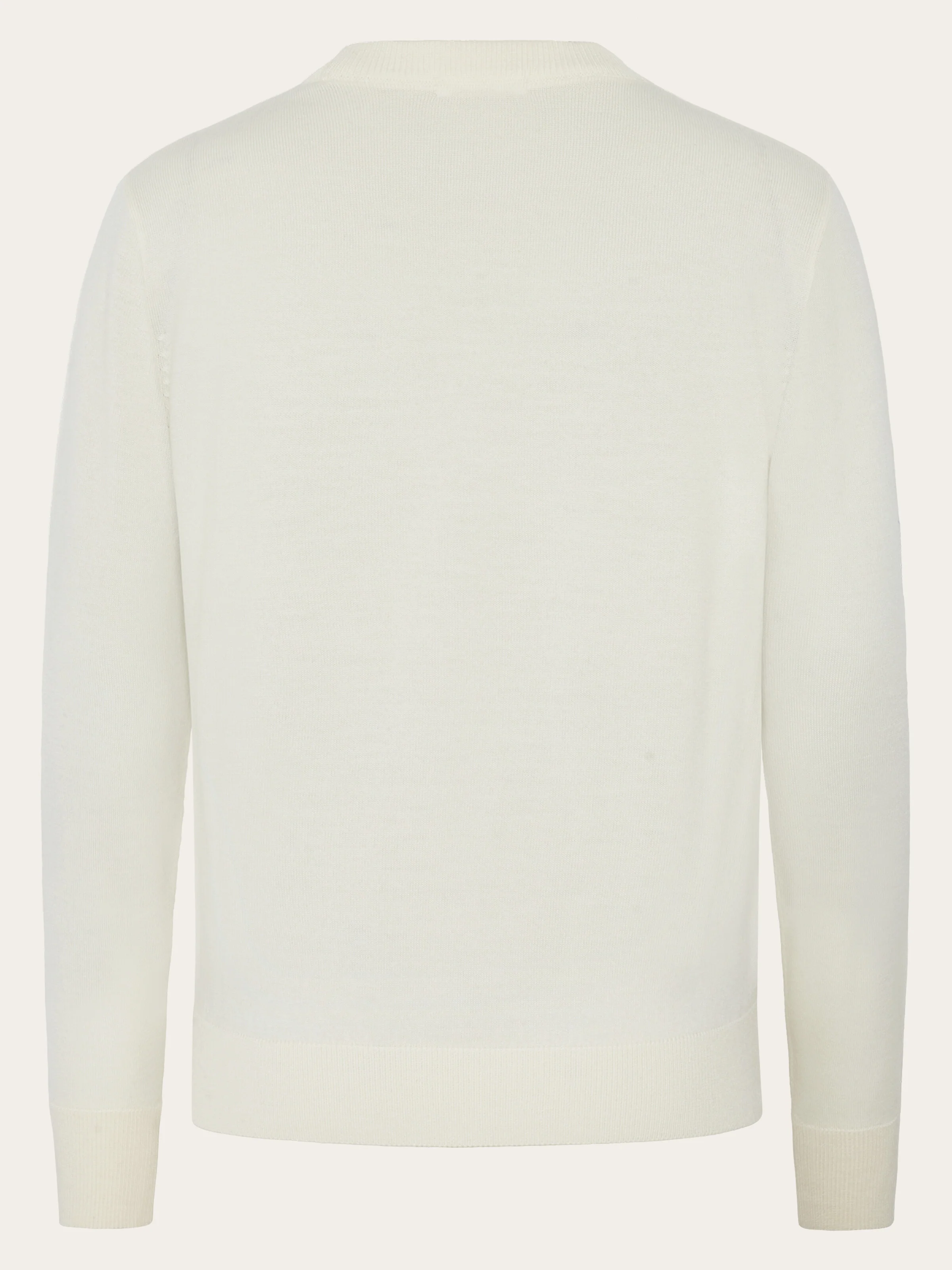 Merino crew neck sweater - Egret - Image 2