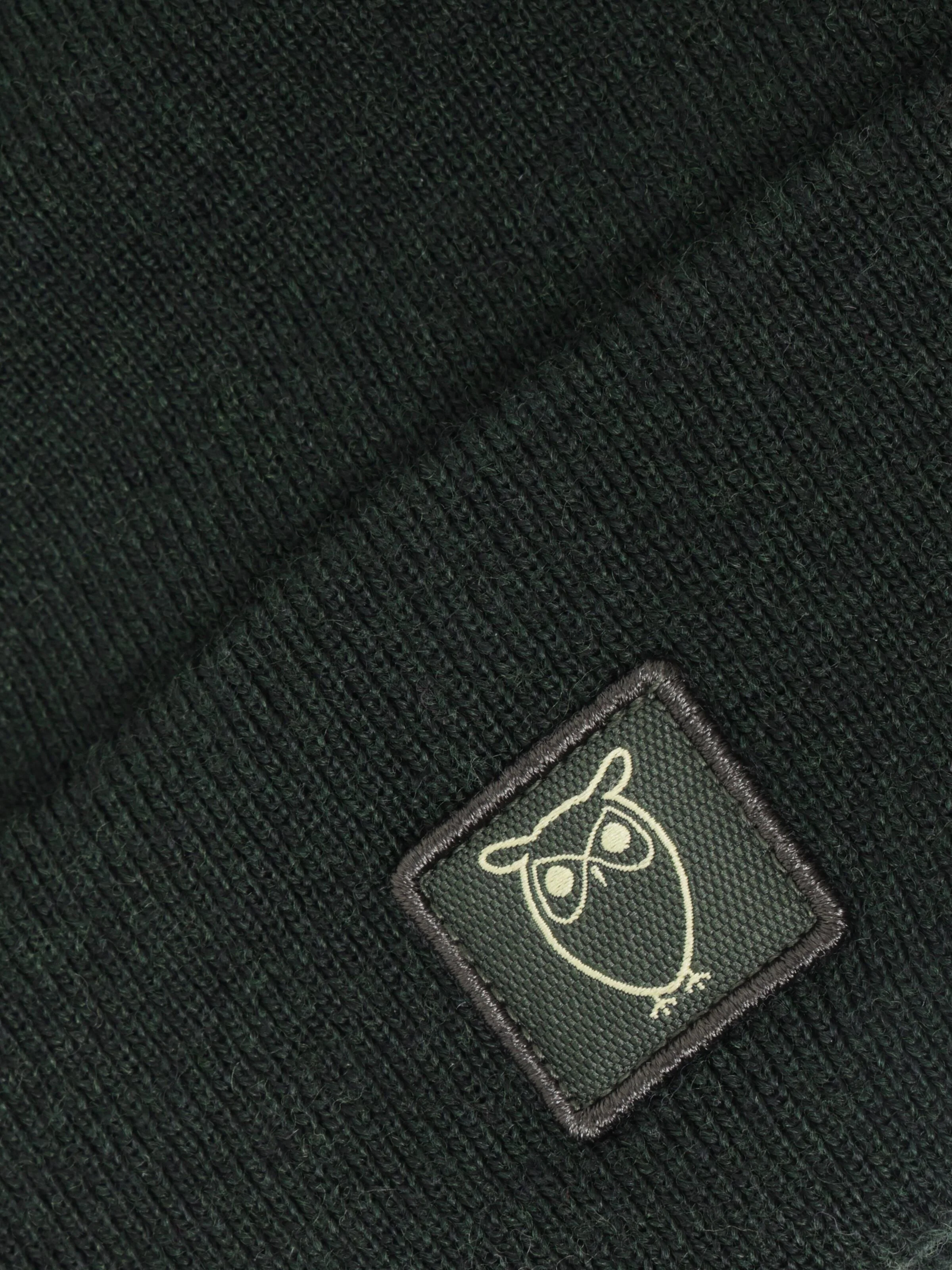 Merino double layer badge beanie - Forrest Night - Image 2