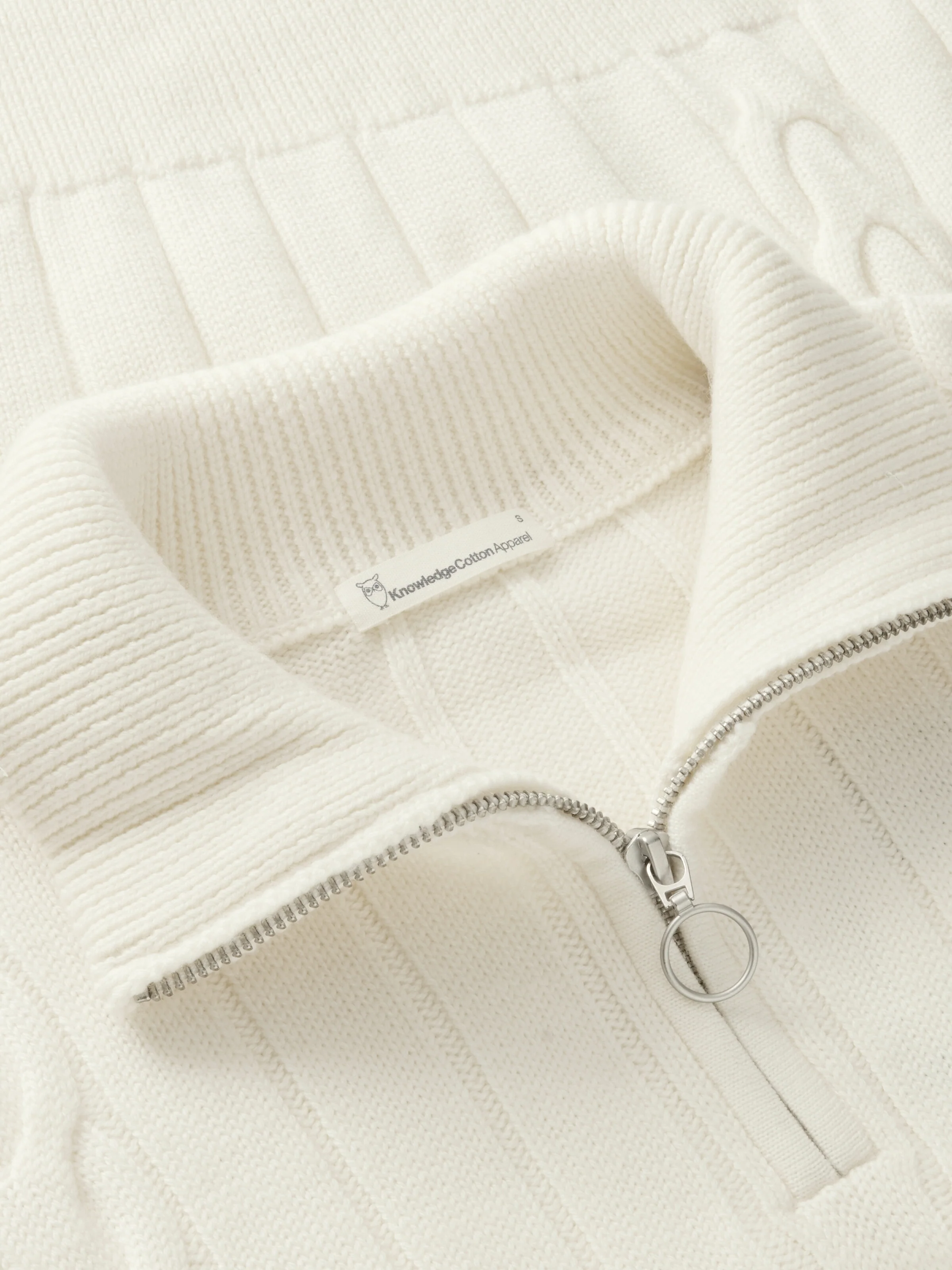 Merino Half Zip High Neck RWS - Egret - Image 3