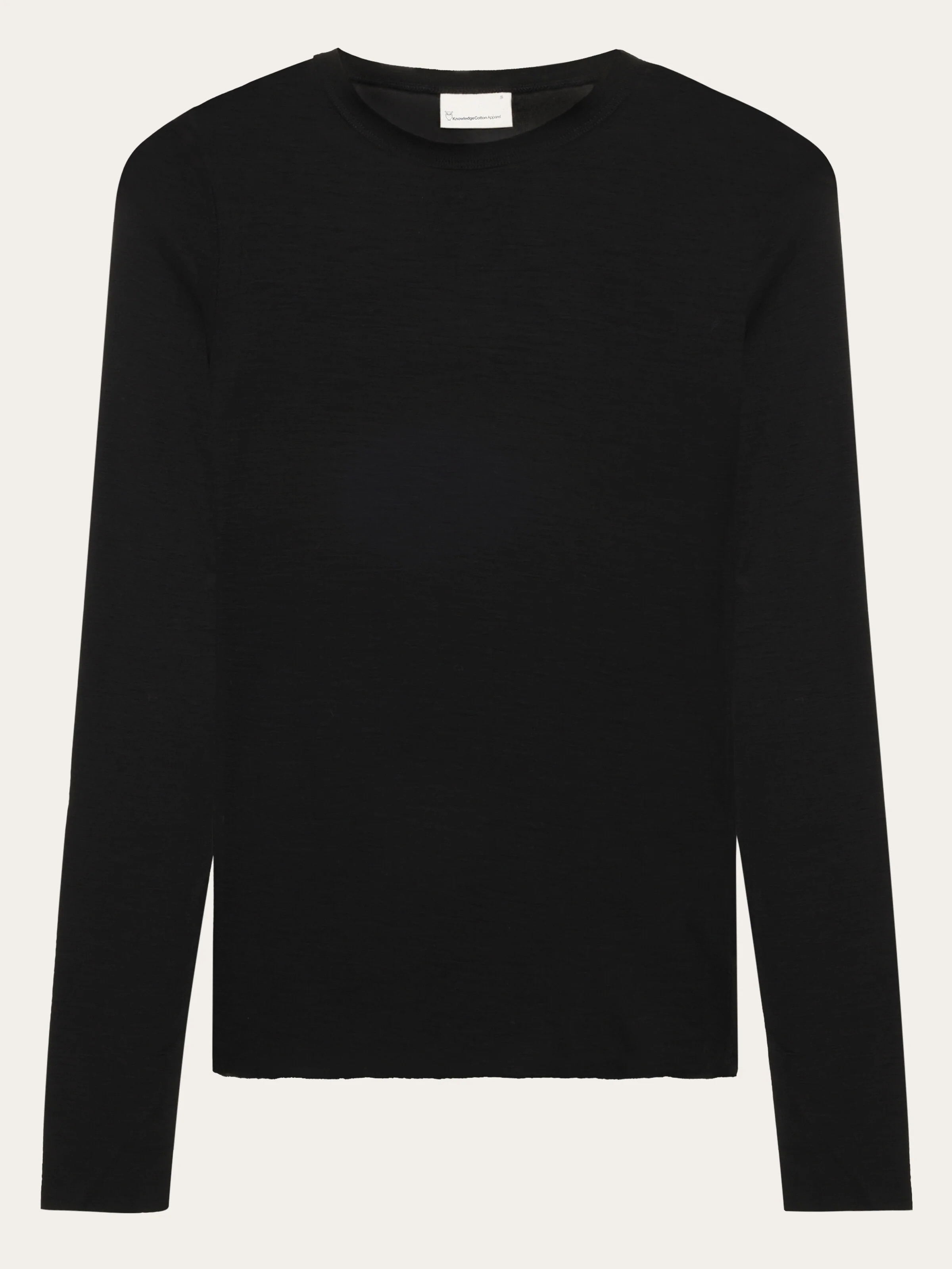 Merino rib long sleeve t-shirt - Black Jet