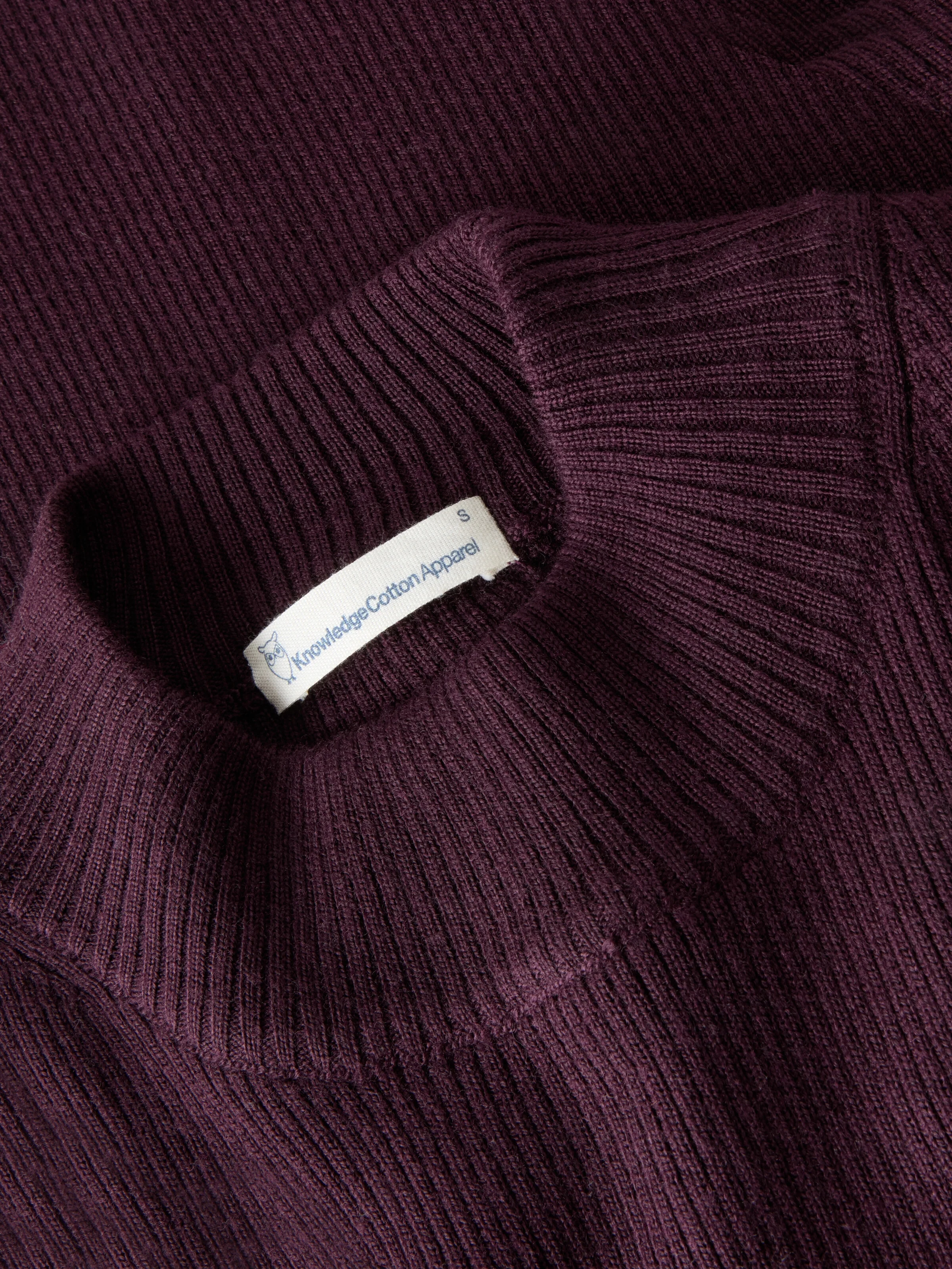 Merino rib mock neck long sleeve t-shirt - Fig - Image 3