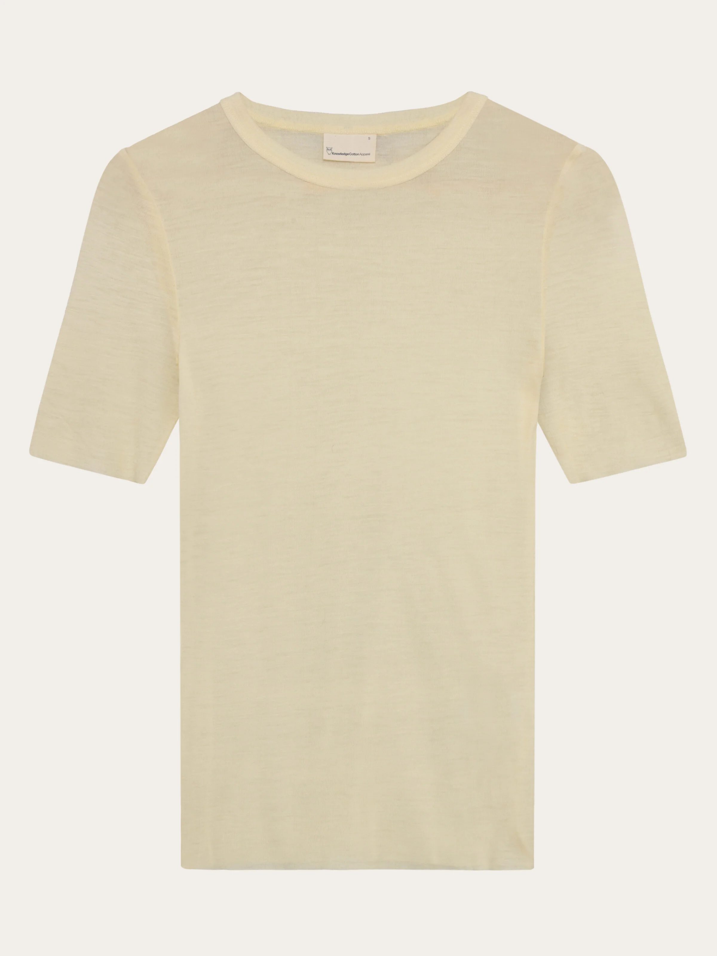 Merino rib t-shirt - Egret