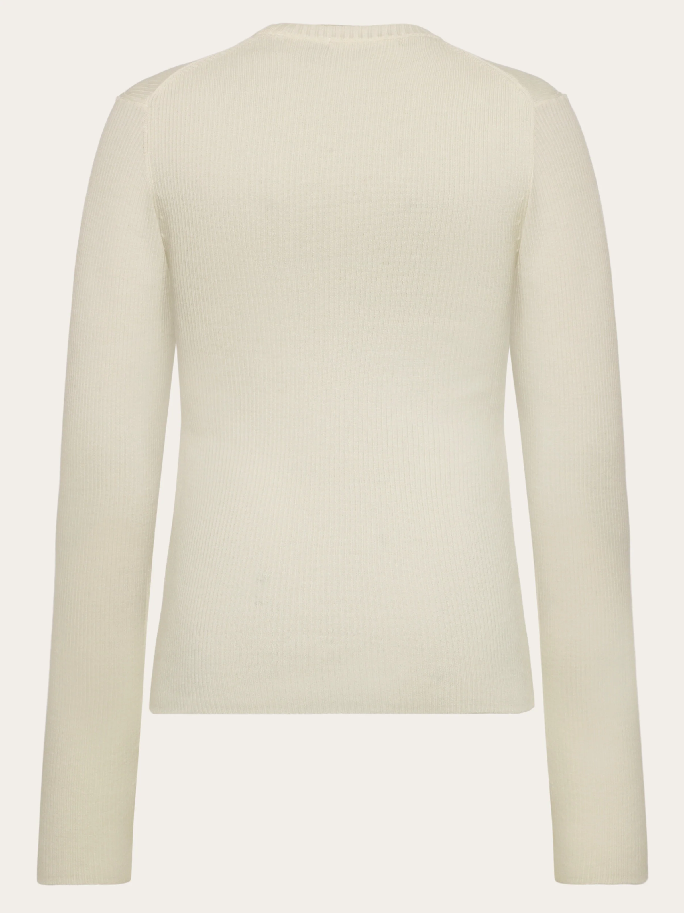 Merino Wool Rib Knit RWS - Egret - Image 3