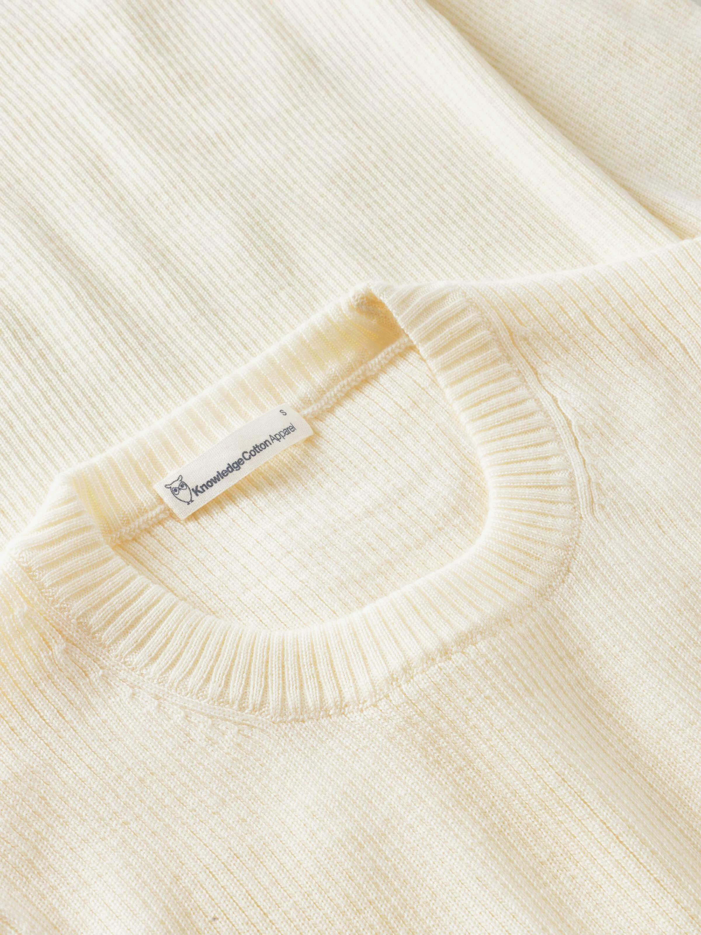 Merino Wool Rib Knit RWS - Egret - Image 4