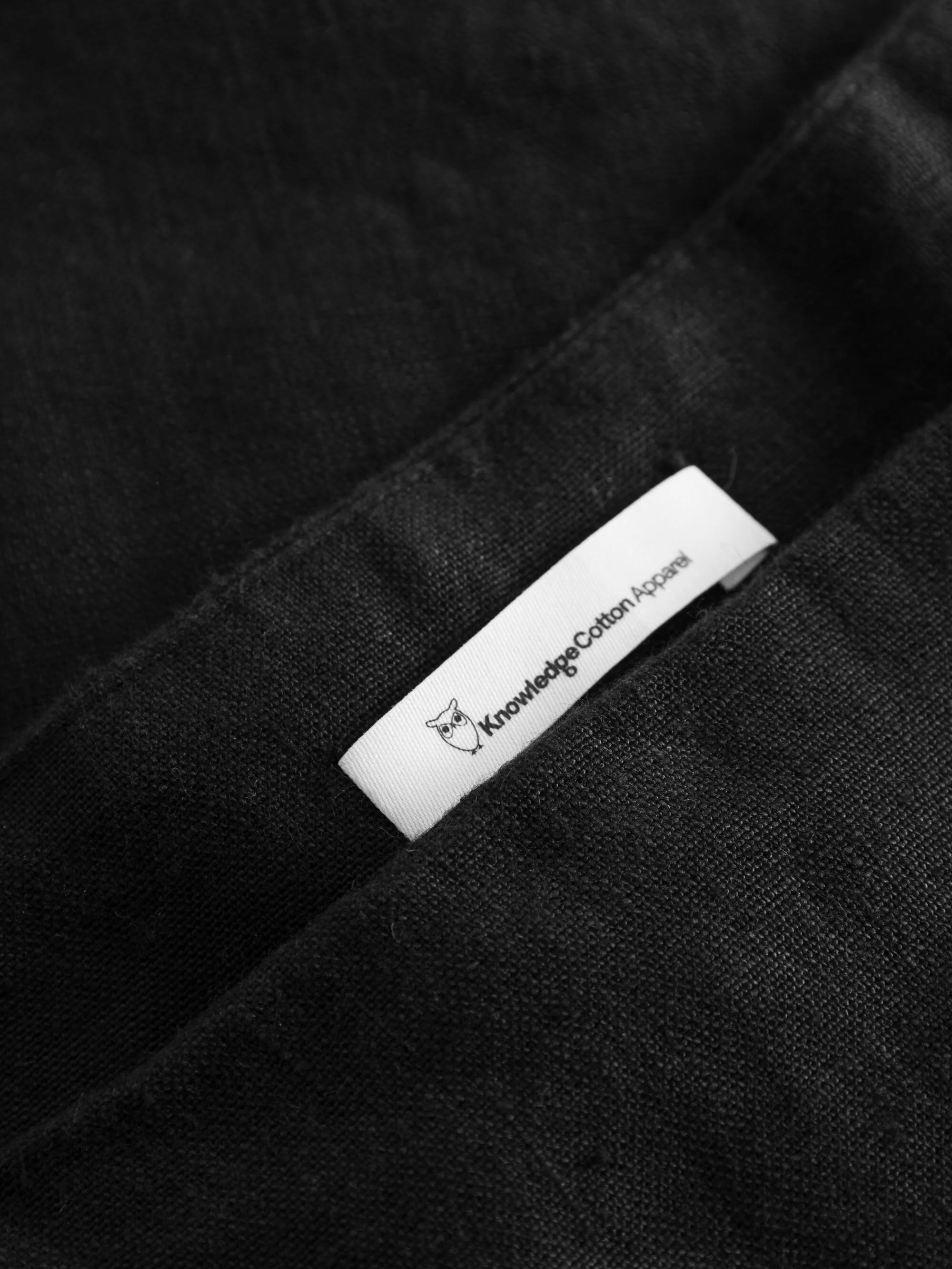 Natural linen wrap skirt - Black Jet - Image 6