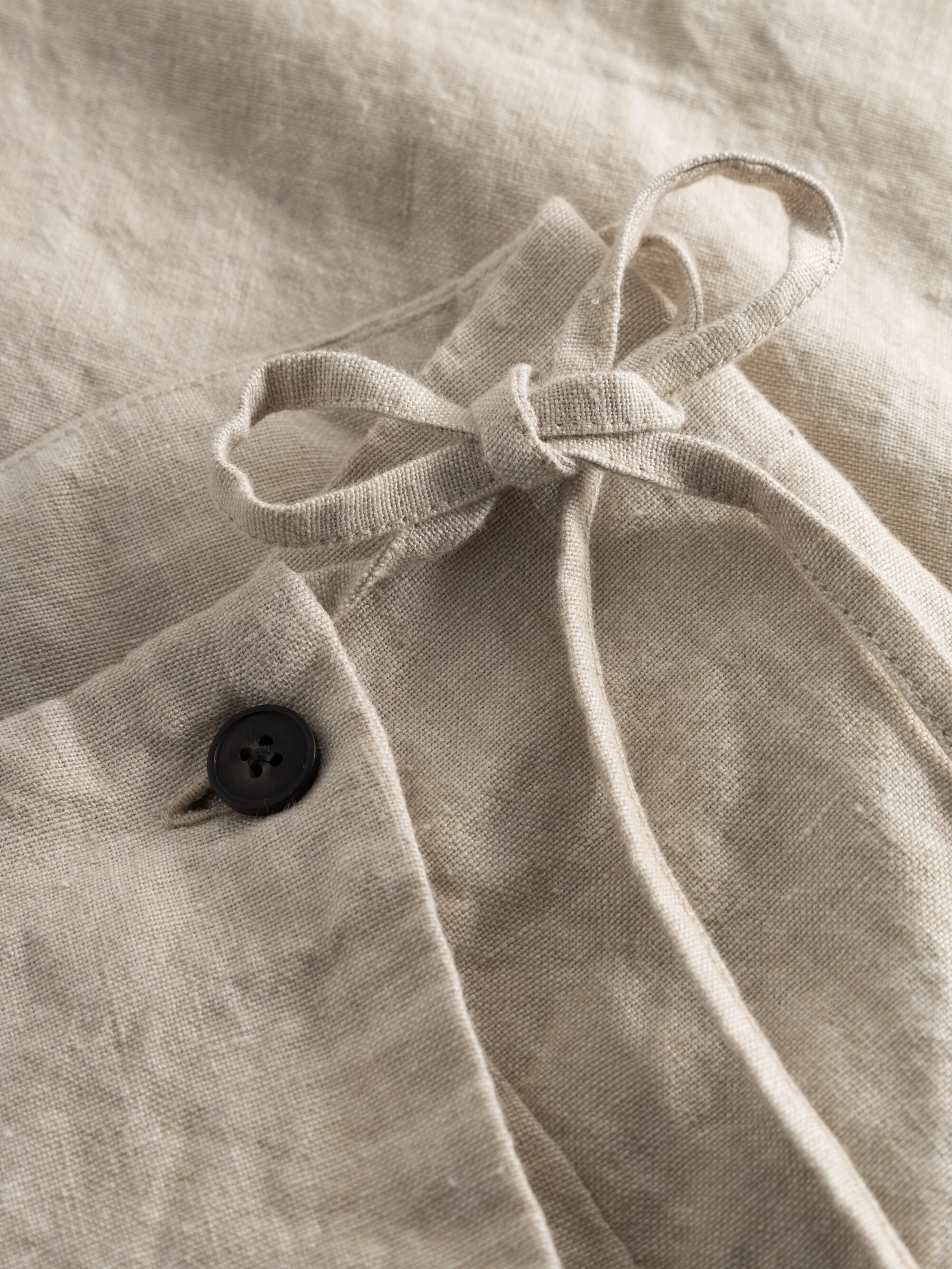 Natural linen wrap skirt - Light feather gray - Image 7