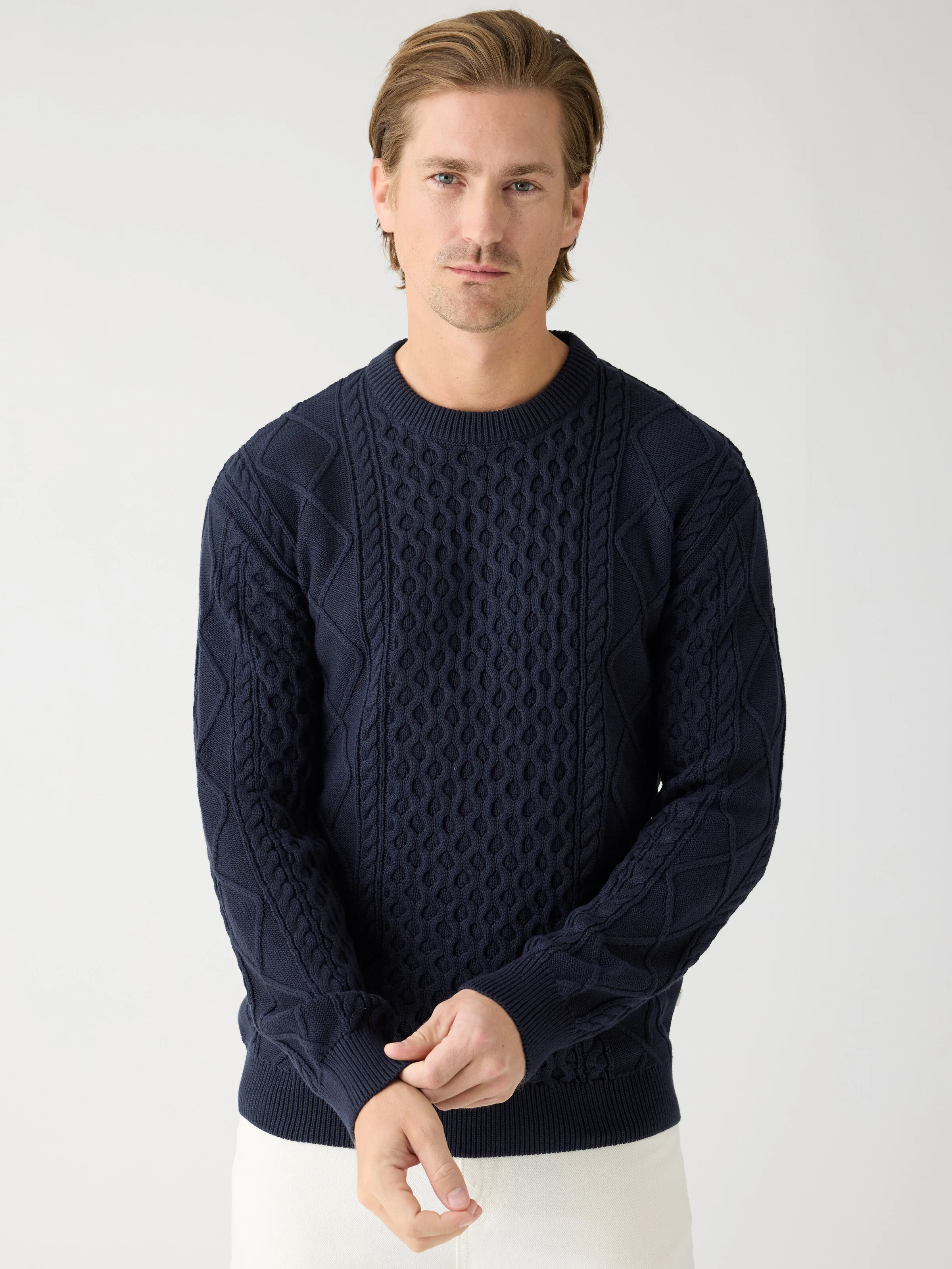Organic Cotton Cable Knit - Regenerative Organic Certified™ - GOTS/Vegan - Night Sky - Image 2