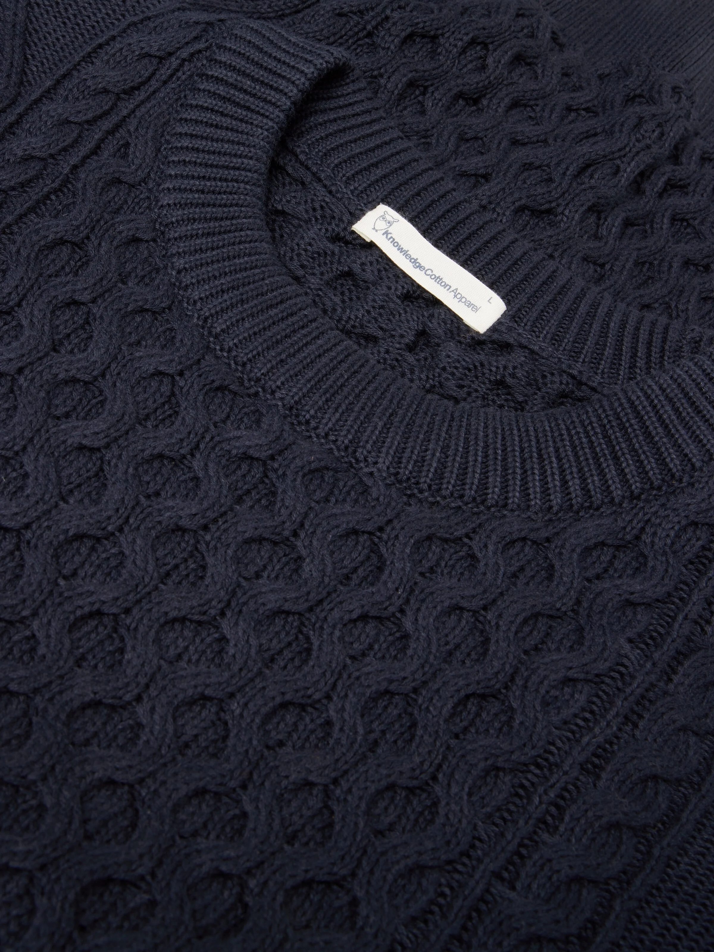 Organic Cotton Cable Knit - Regenerative Organic Certified™ - GOTS/Vegan - Night Sky - Image 4