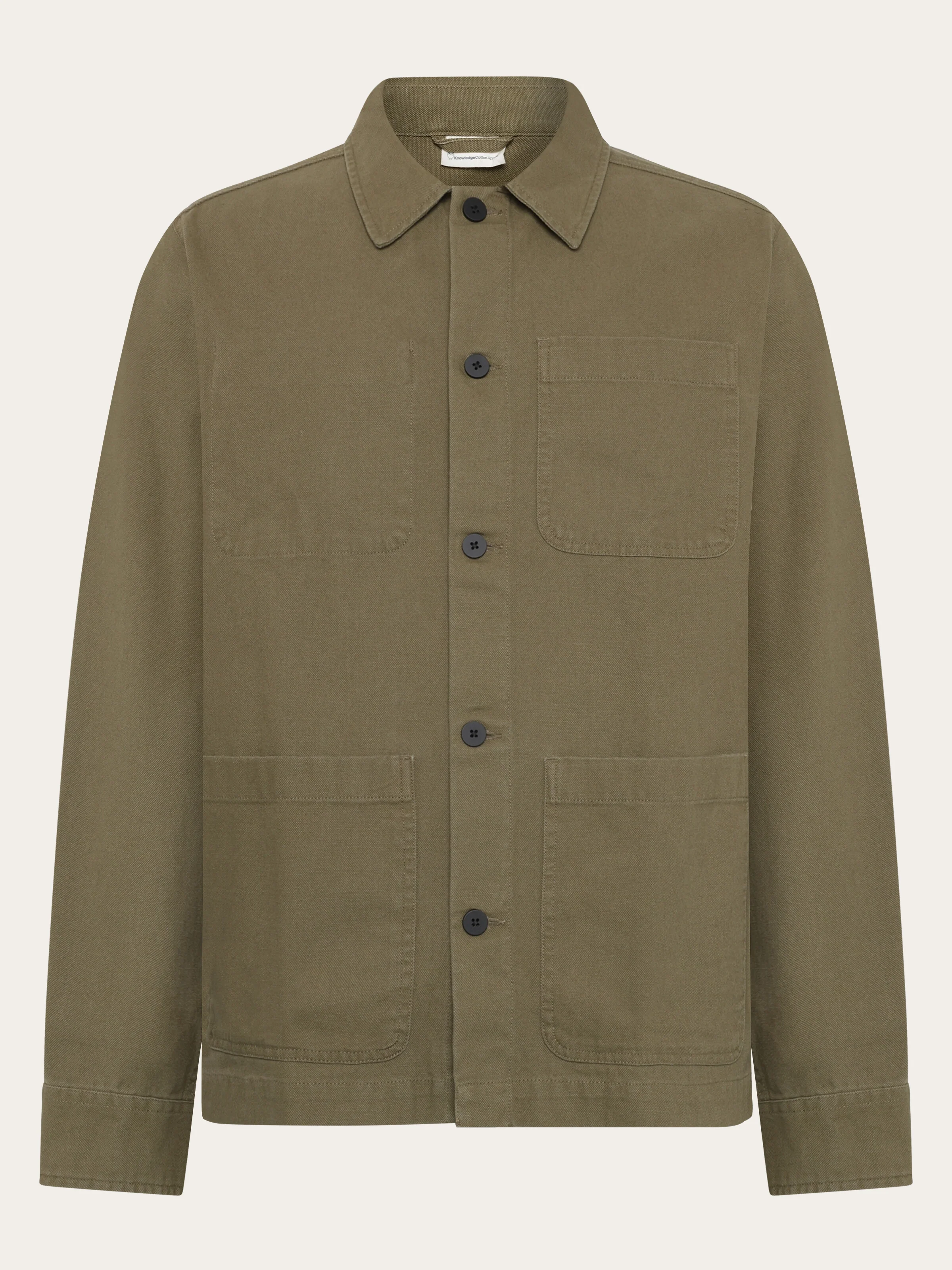Organic Cotton Canvas Overshirt GOTS - Burned Olive