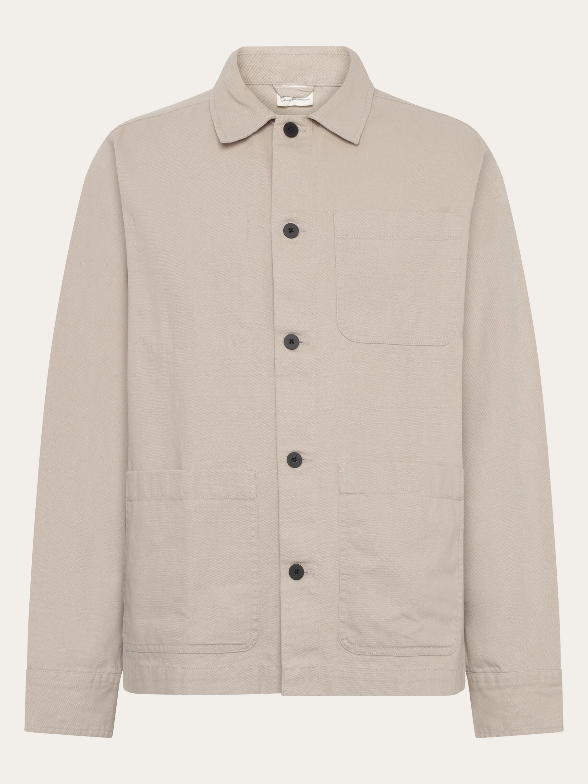 Organic Cotton Canvas Overshirt GOTS - Light feather gray
