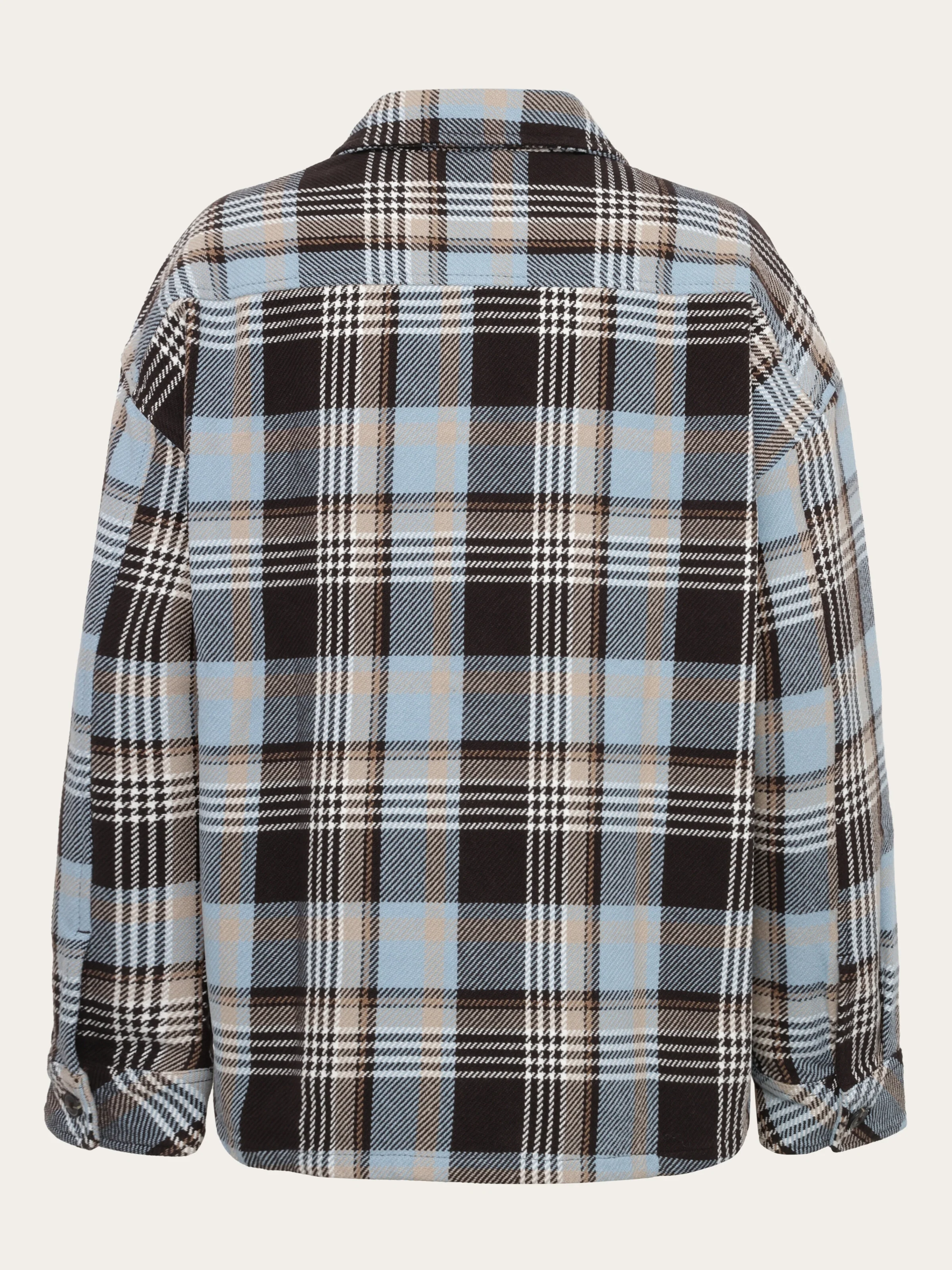 Organic Cotton Checked Flannel Overshirt GOTS - Brown check - Image 3