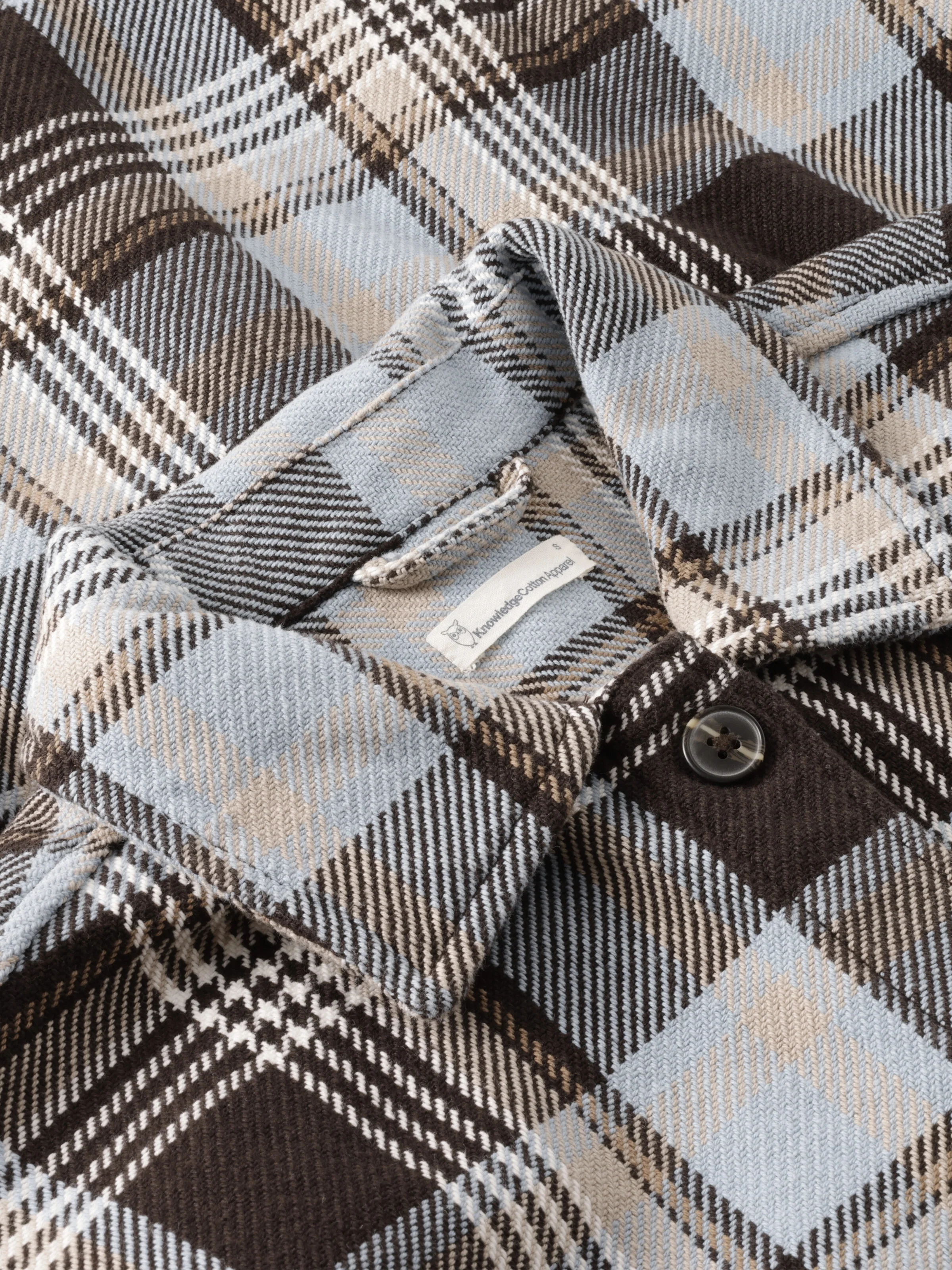 Organic Cotton Checked Flannel Overshirt GOTS - Brown check - Image 4