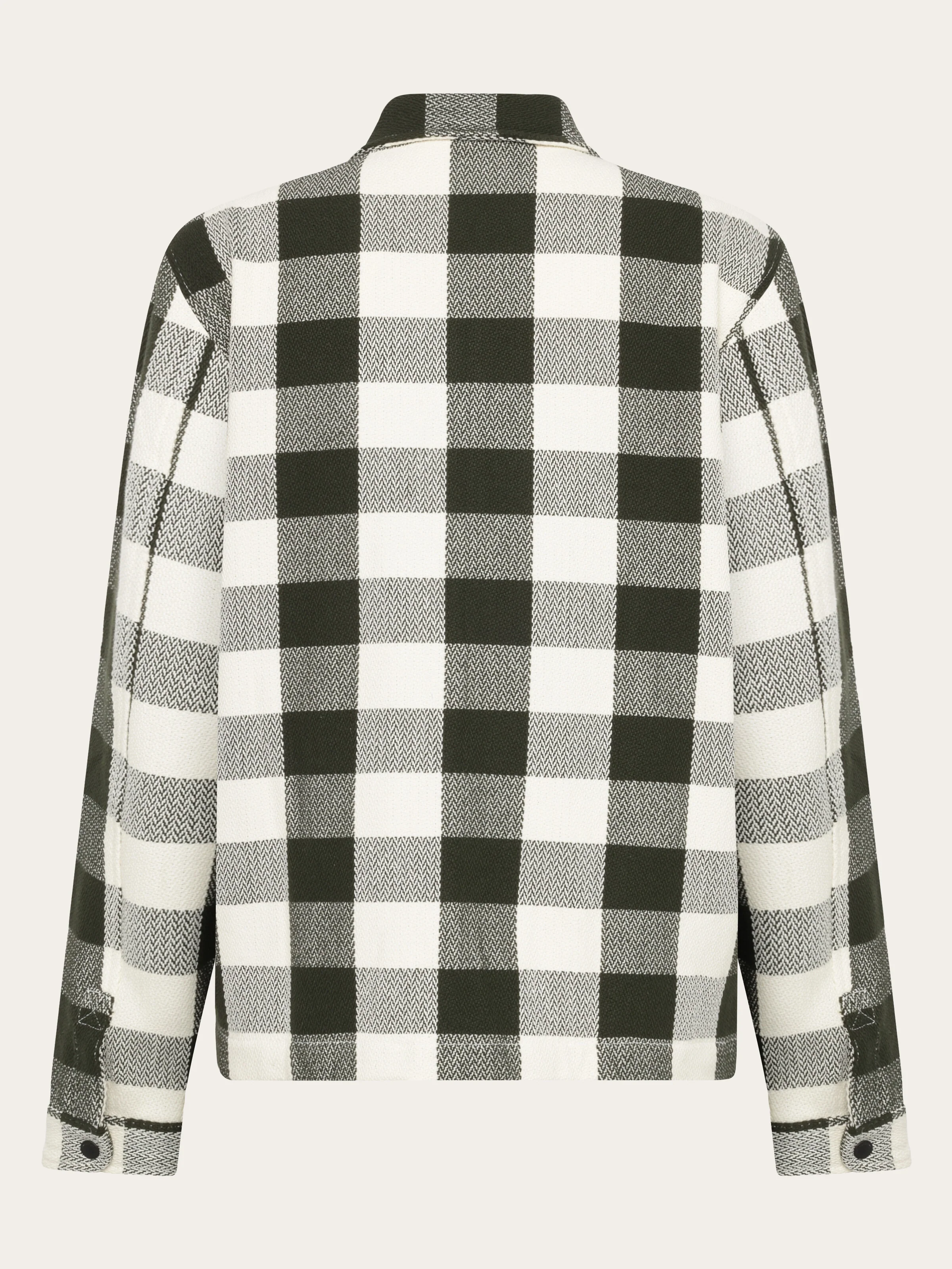 Organic Cotton Checked Flannel Overshirt GOTS - Green check - Image 3