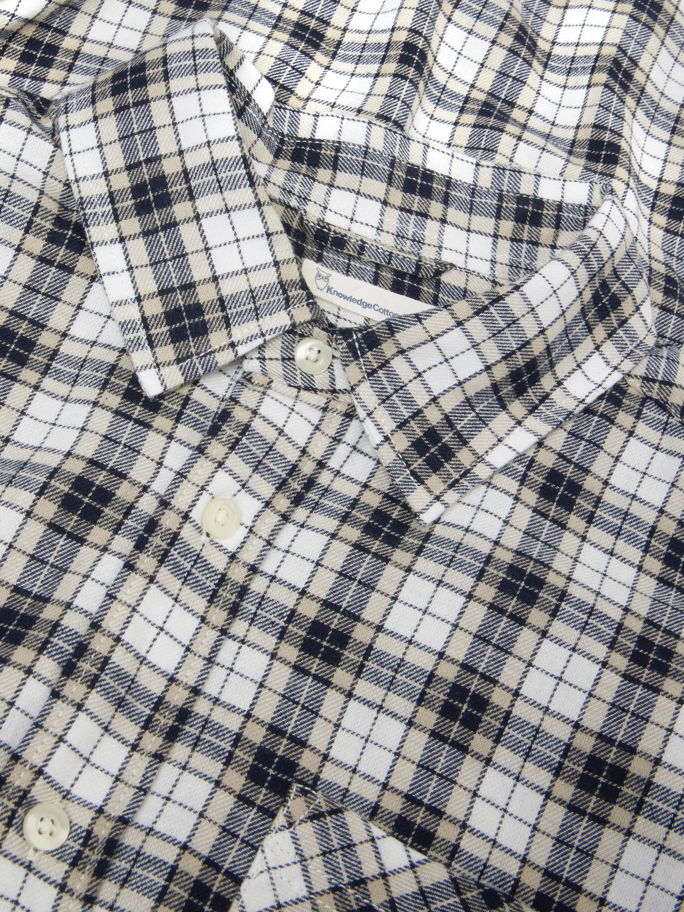 Organic Cotton Checked Flannel Shirt GOTS - blue check - Image 3
