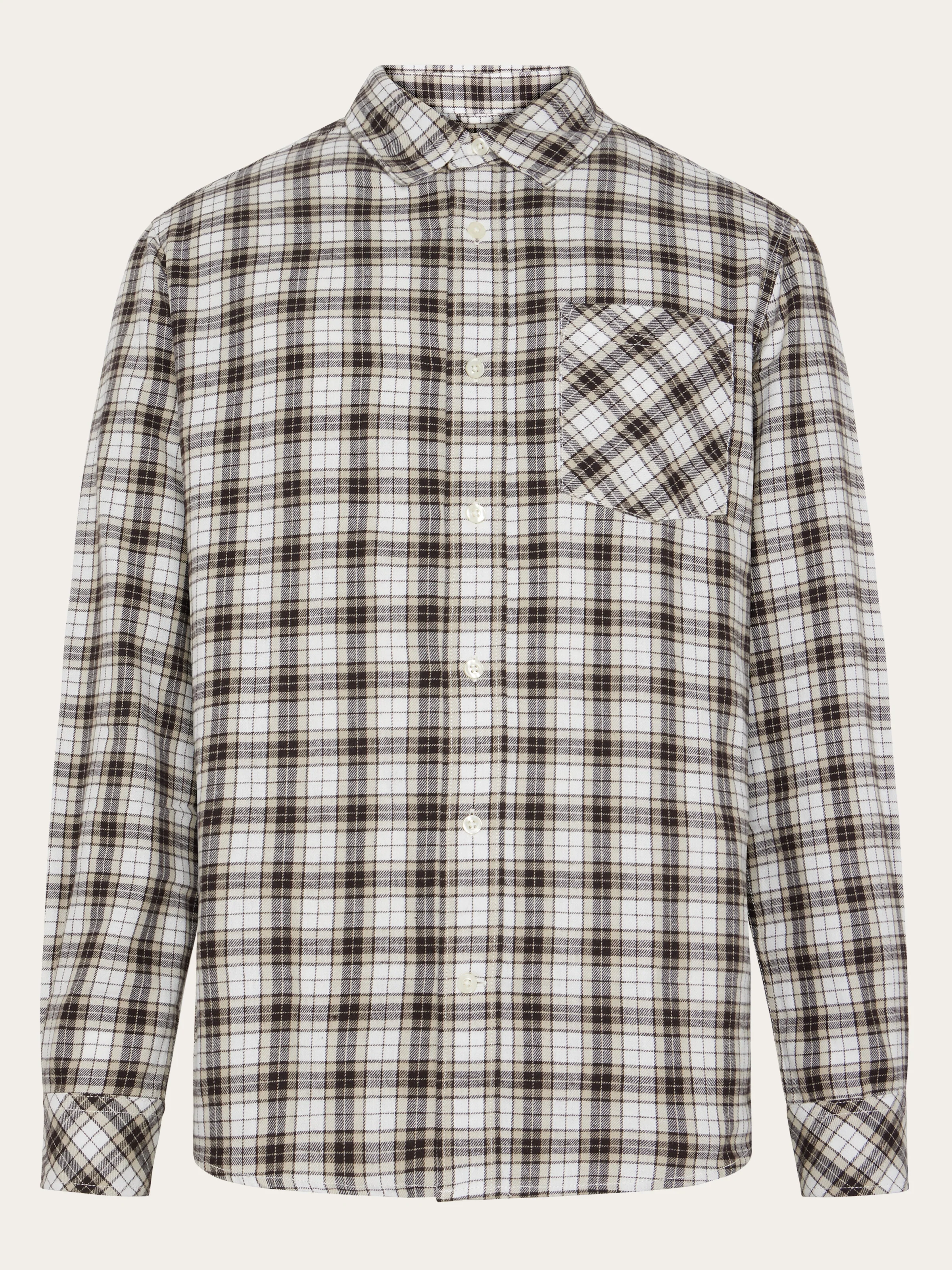 Organic Cotton Checked Flannel Shirt GOTS - Brown check
