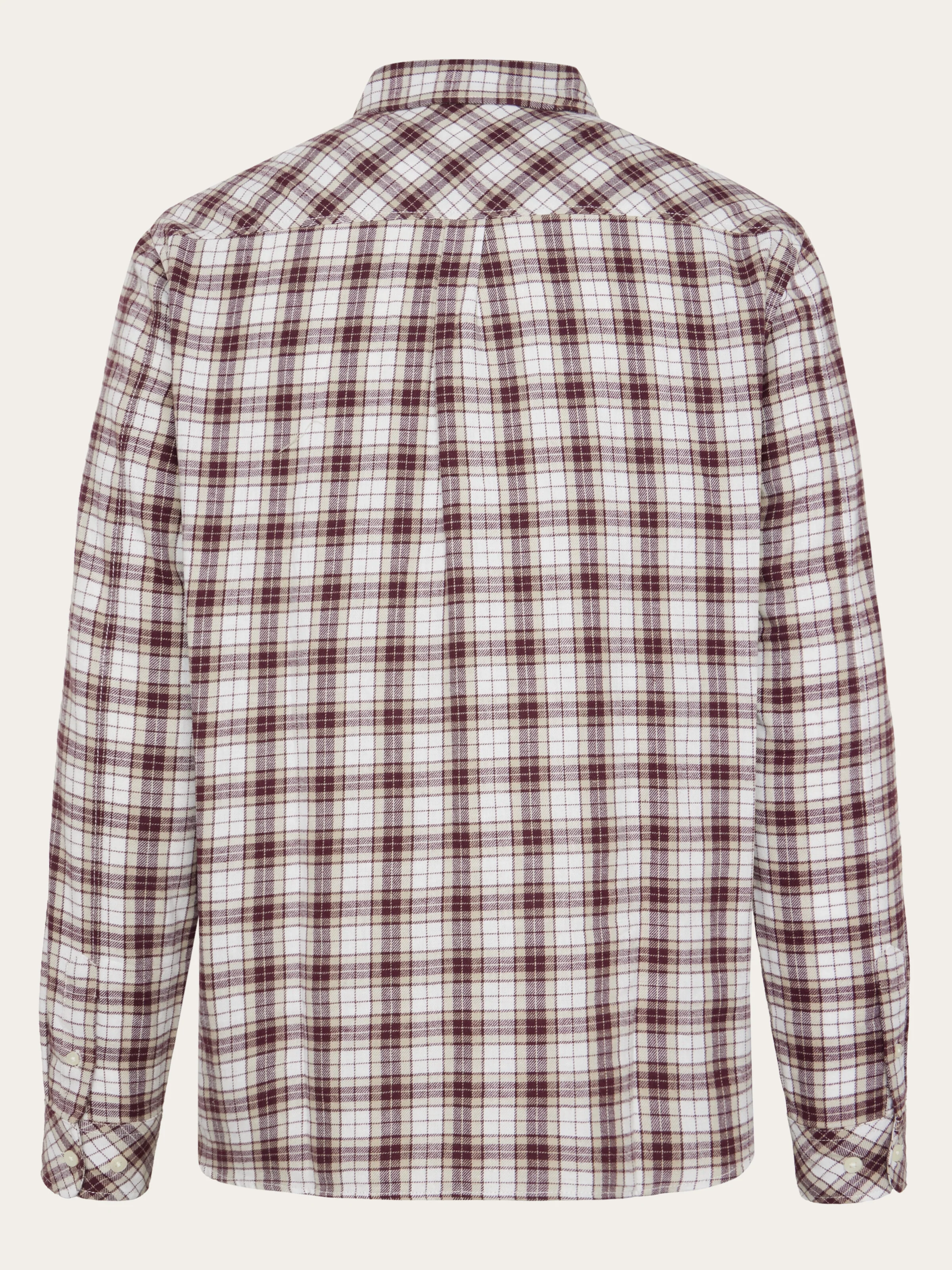 Organic Cotton Checked Flannel Shirt GOTS - Red check - Image 2