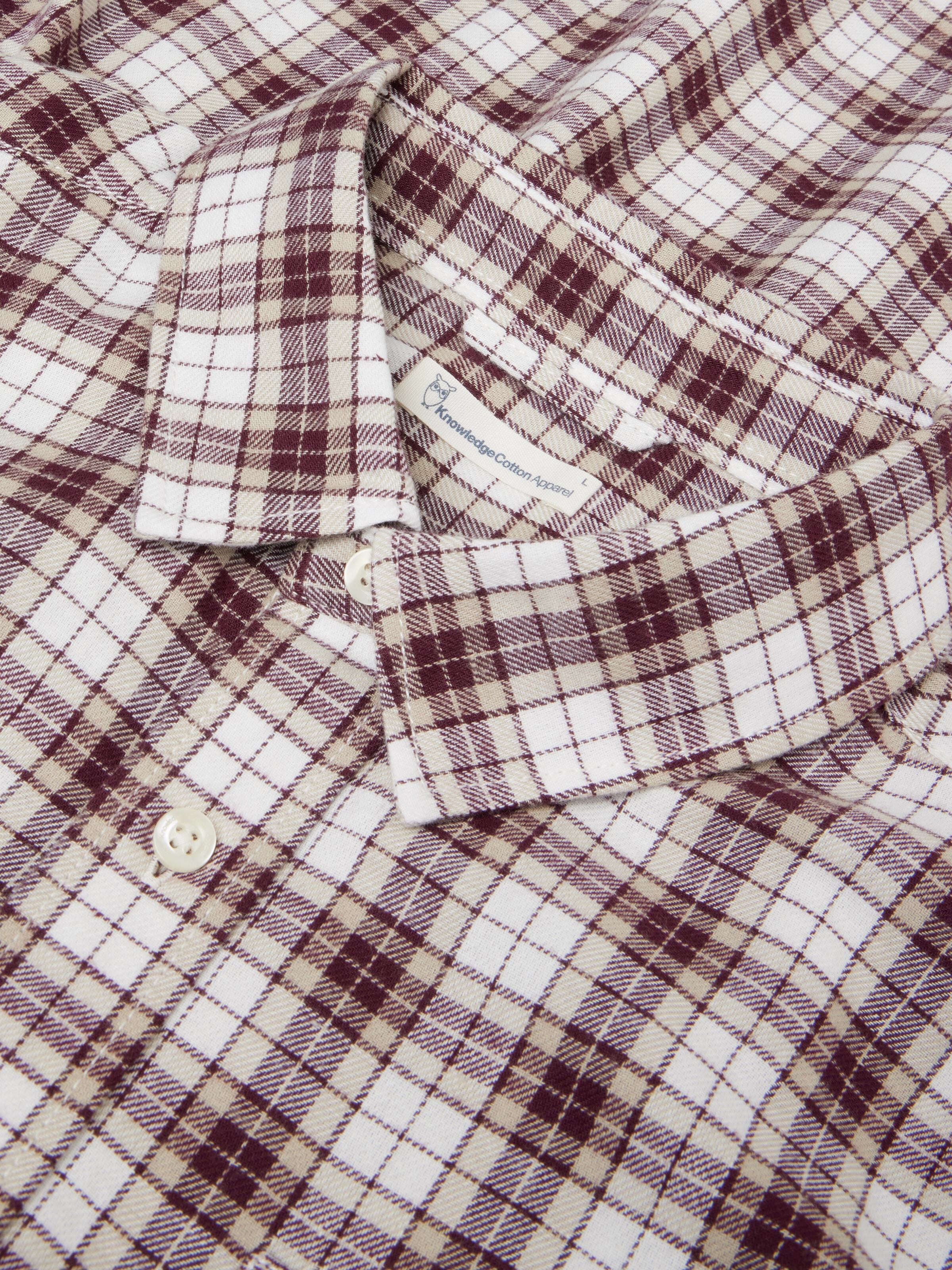Organic Cotton Checked Flannel Shirt GOTS - Red check - Image 3