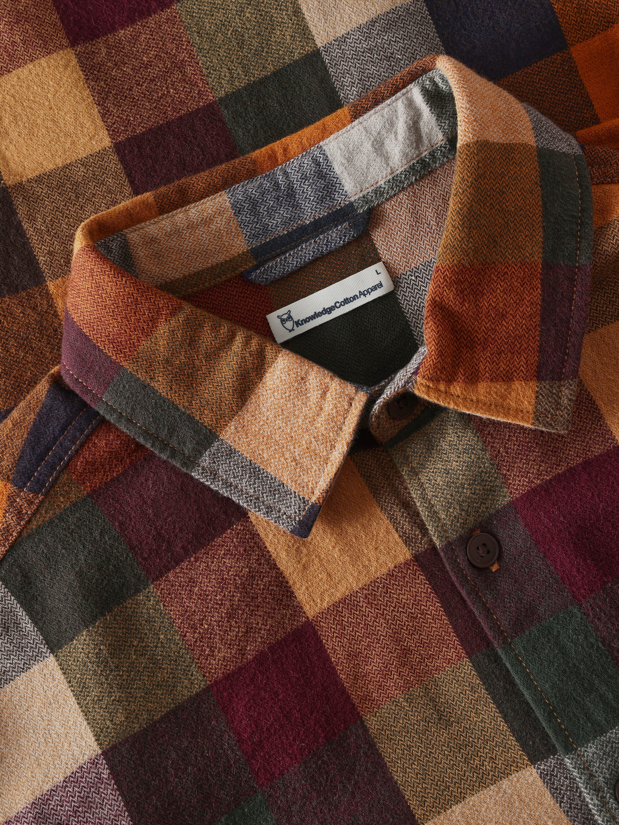 Organic Cotton checked flannel shirt - GOTS/Vegan - Multi check - Image 3