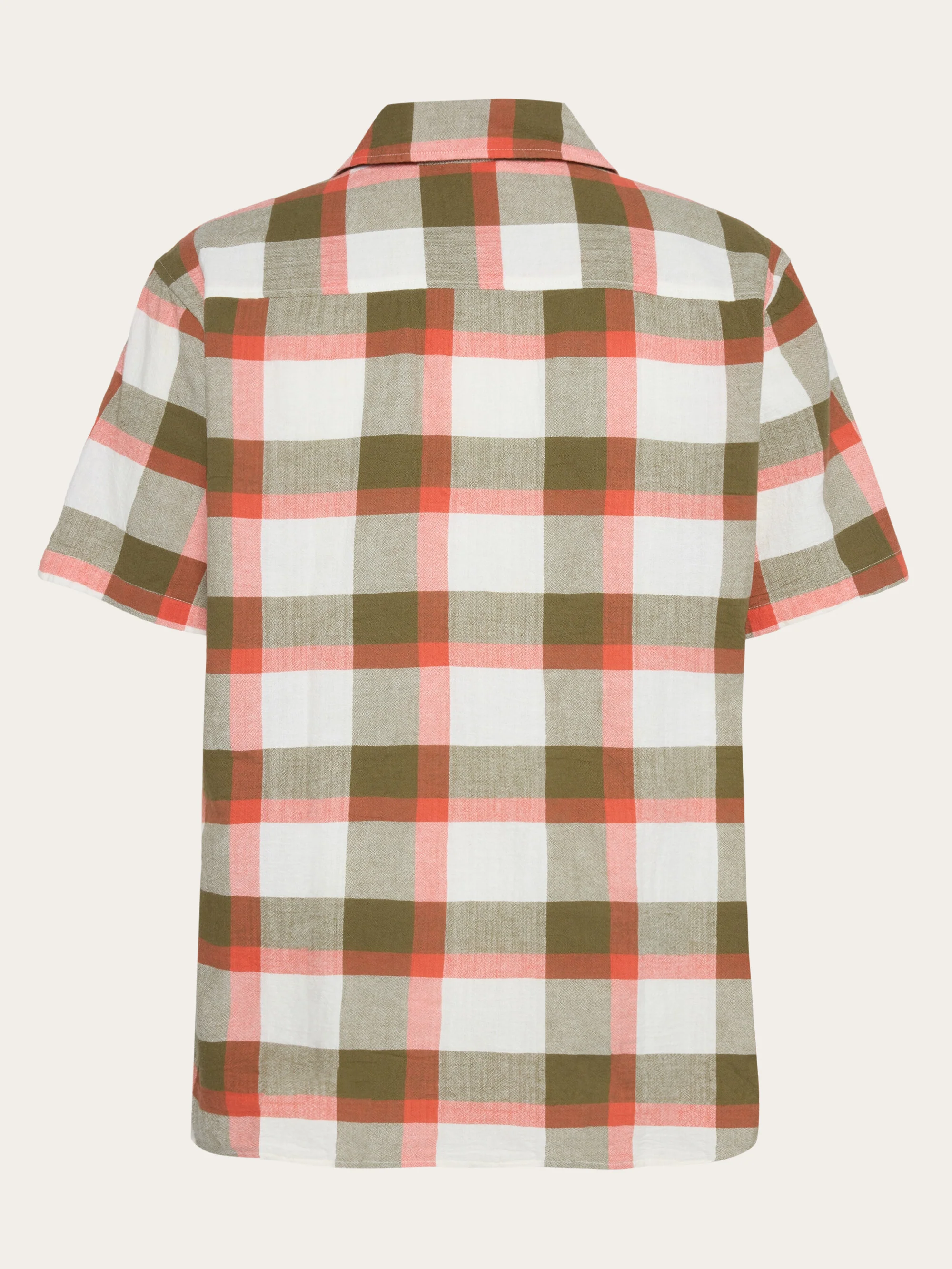 Organic Cotton Checked Shirt GOTS/Vegan - Beige check - Image 3