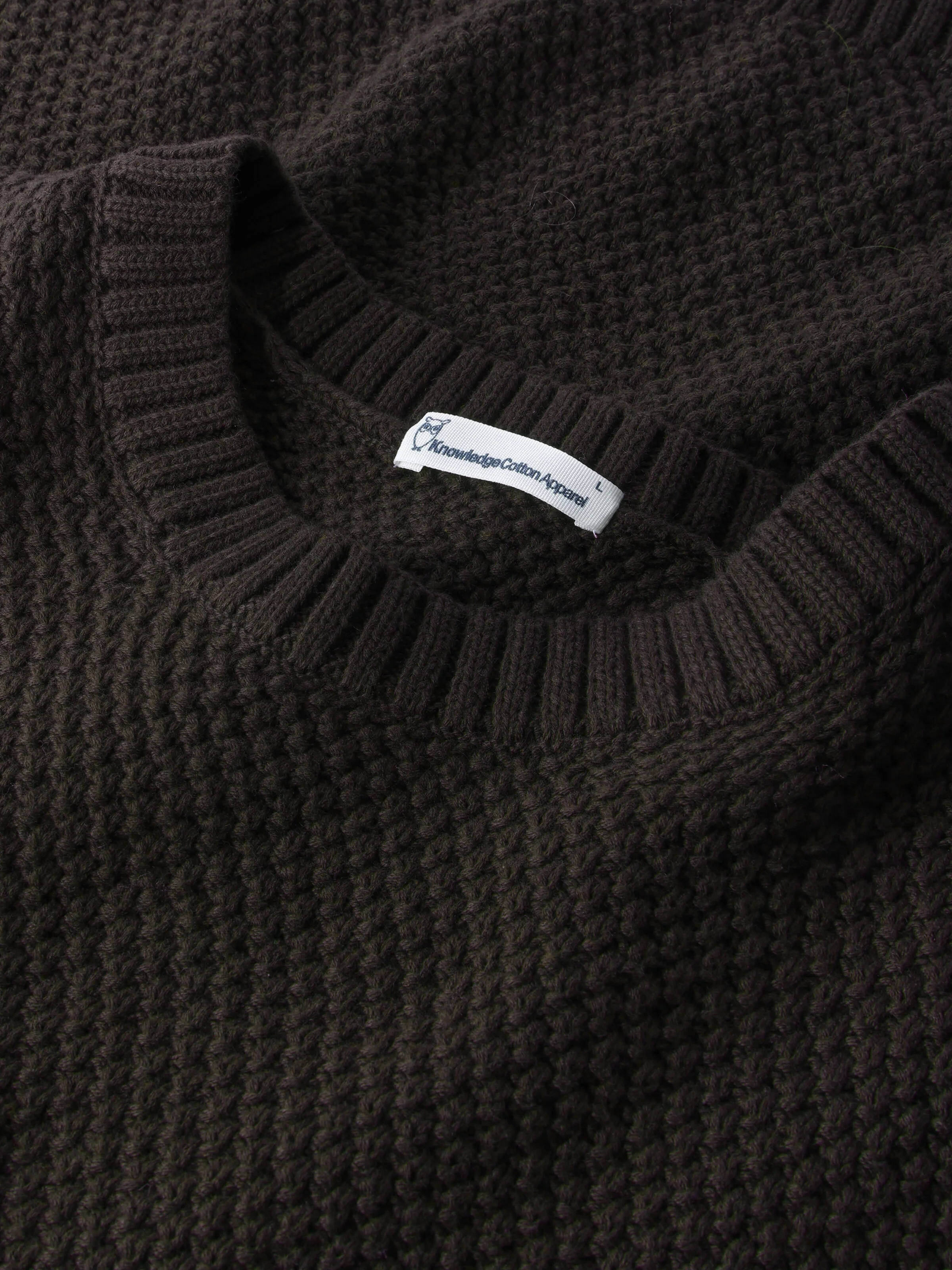Organic Cotton crew neck knit - GOTS/Vegan - Chocolate Torte - Image 4