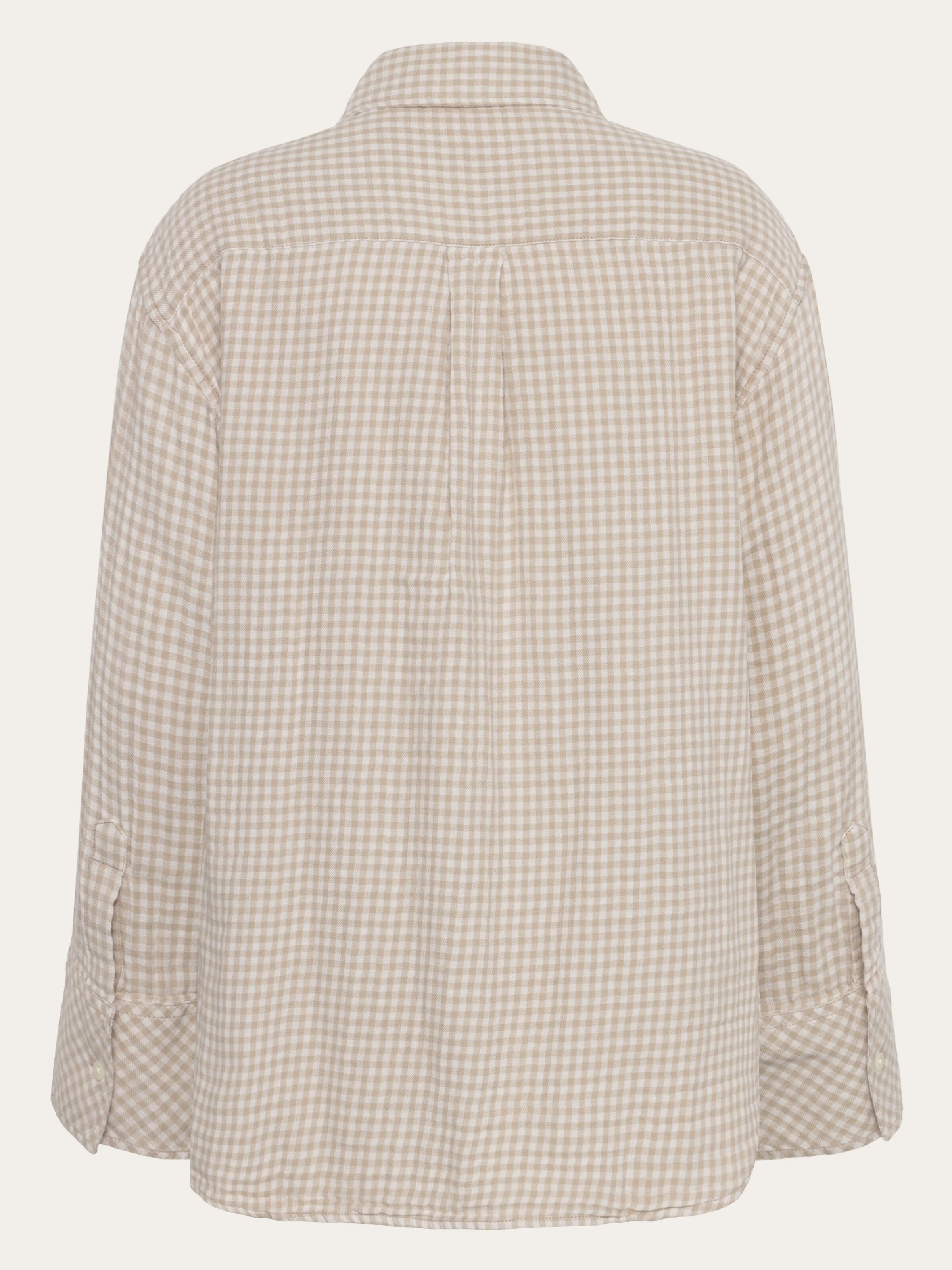Organic Cotton Double layer Shirt GOTS - Beige check - Image 3