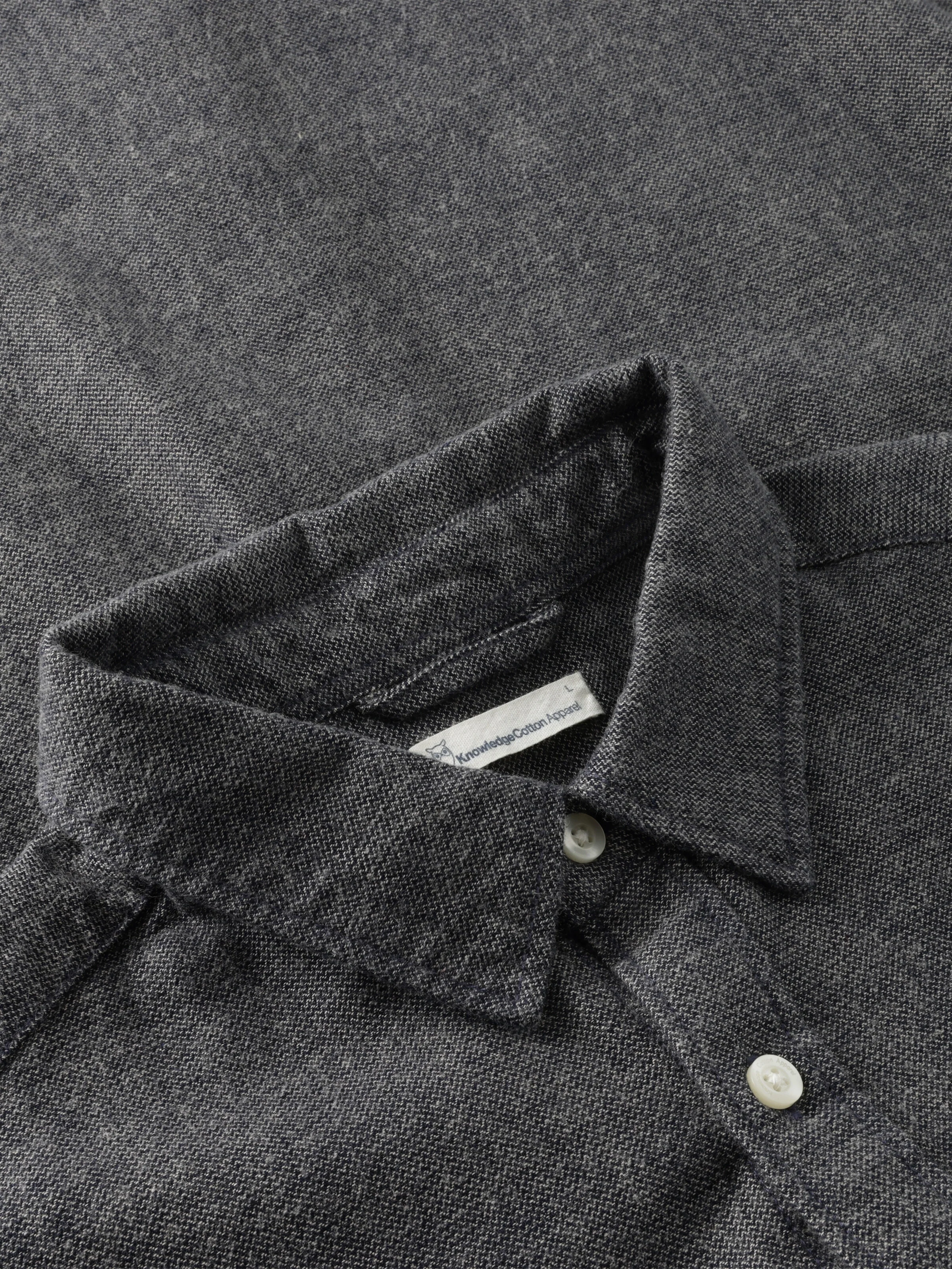 Organic Cotton Fishbone Flannel Shirt GOTS - Night Sky - Image 3