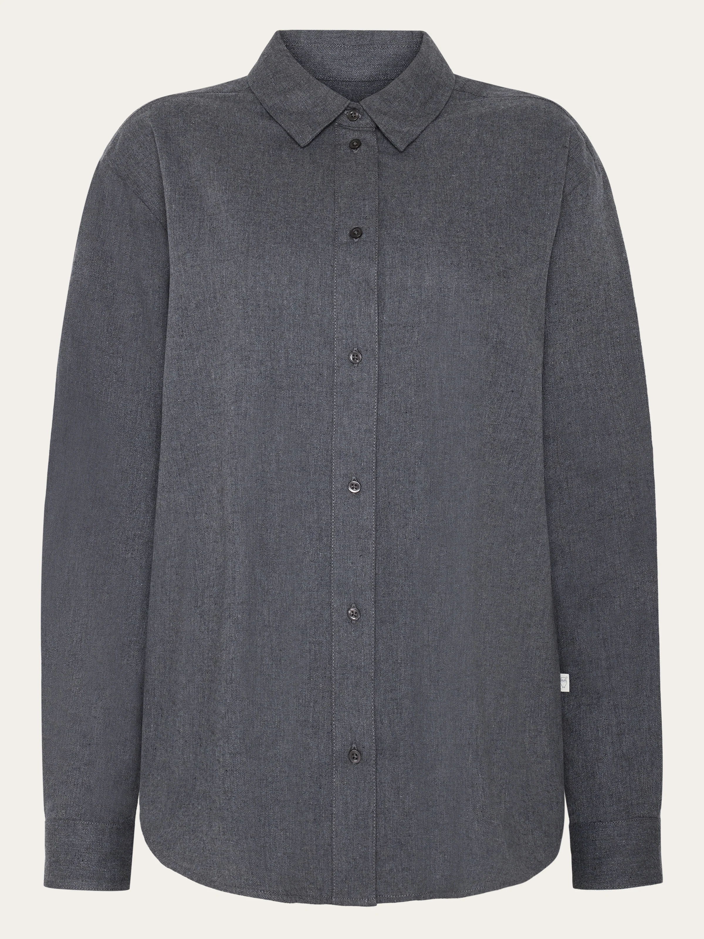 Organic Cotton Flannel Shirt GOTS - Dark Grey Melange