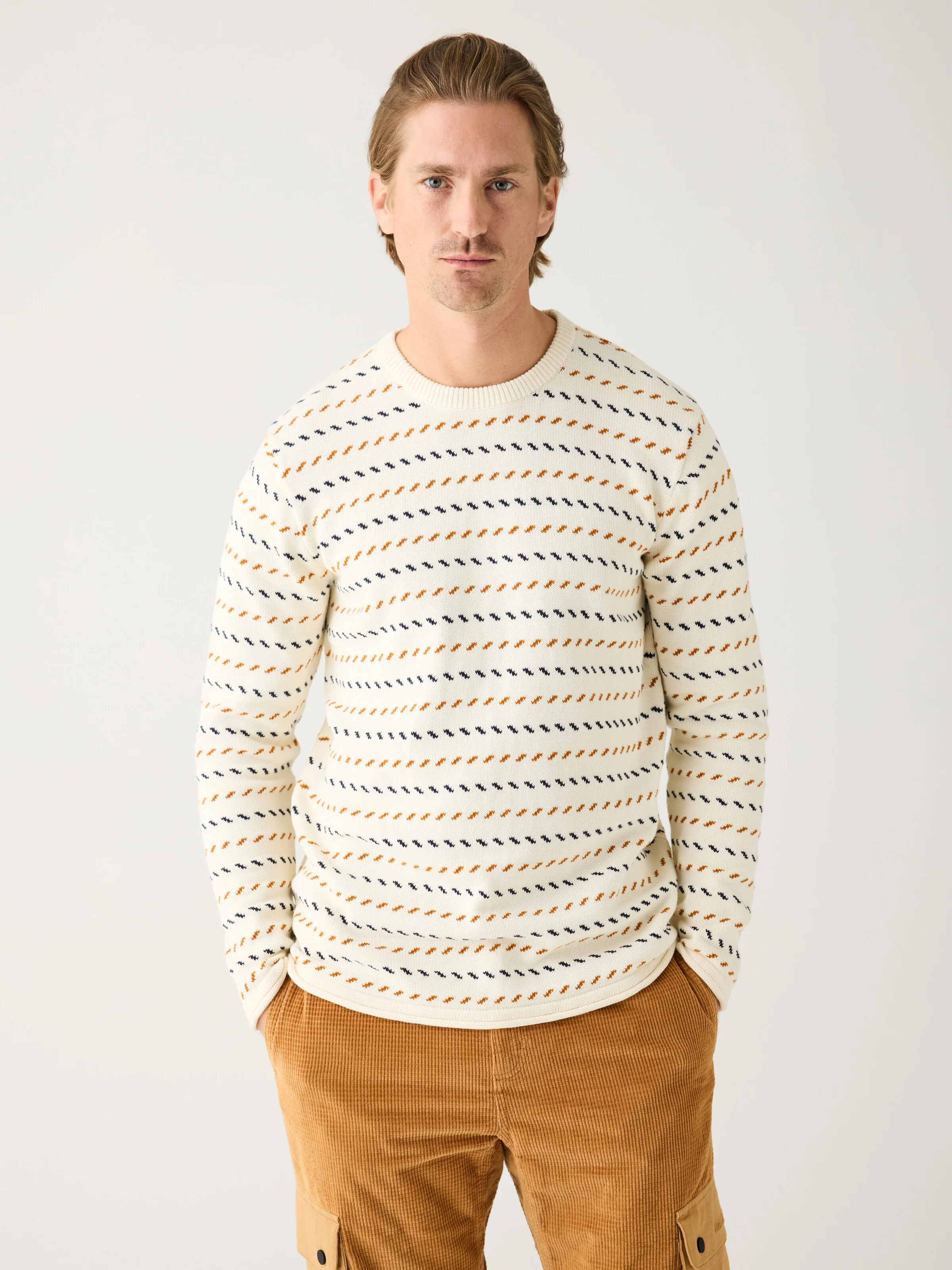 Organic Cotton Jacquard Knit - Regenerative Organic Certified™ - GOTS/Vegan - Egret - Image 2