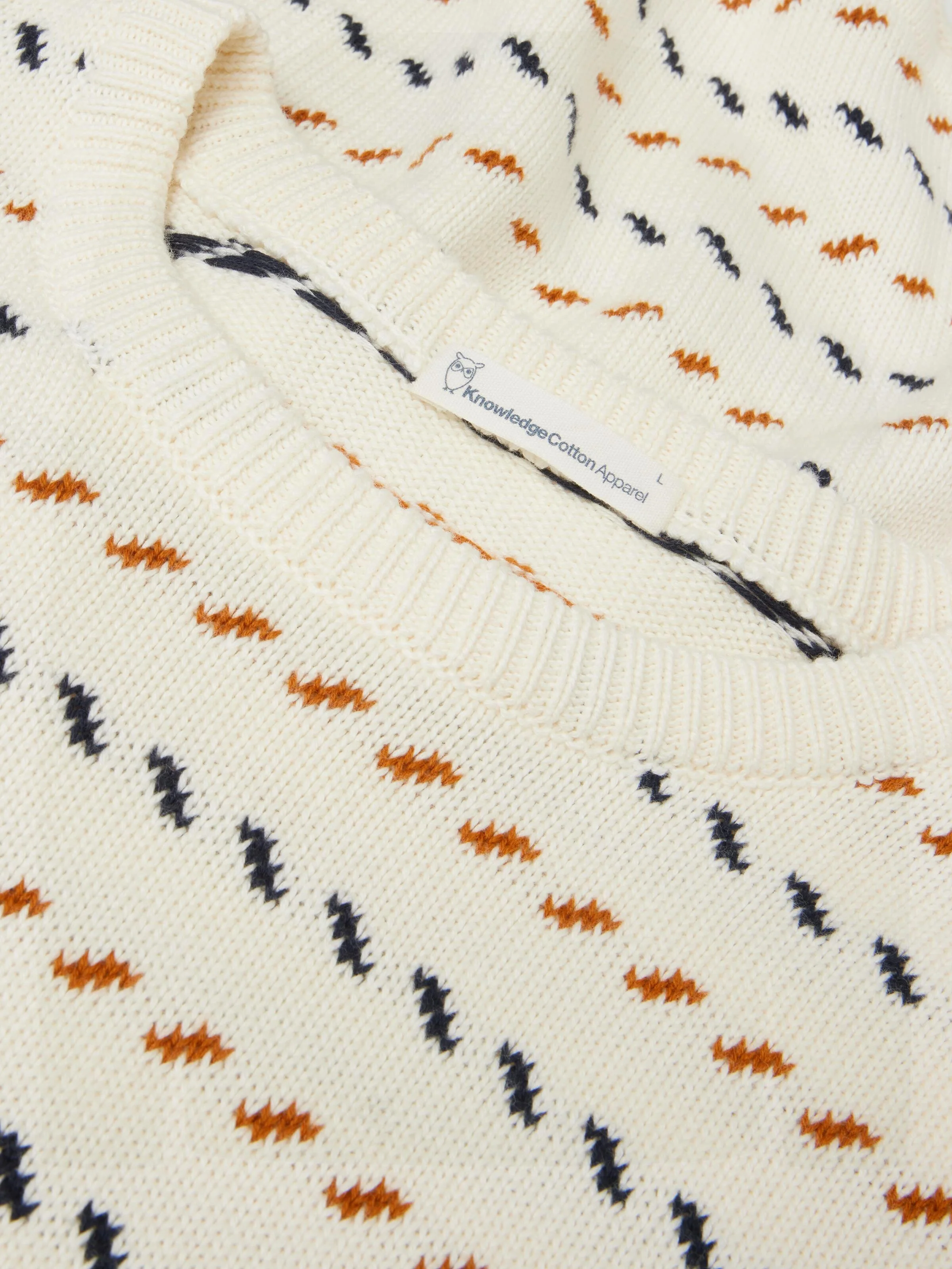 Organic Cotton Jacquard Knit - Regenerative Organic Certified™ - GOTS/Vegan - Egret - Image 4