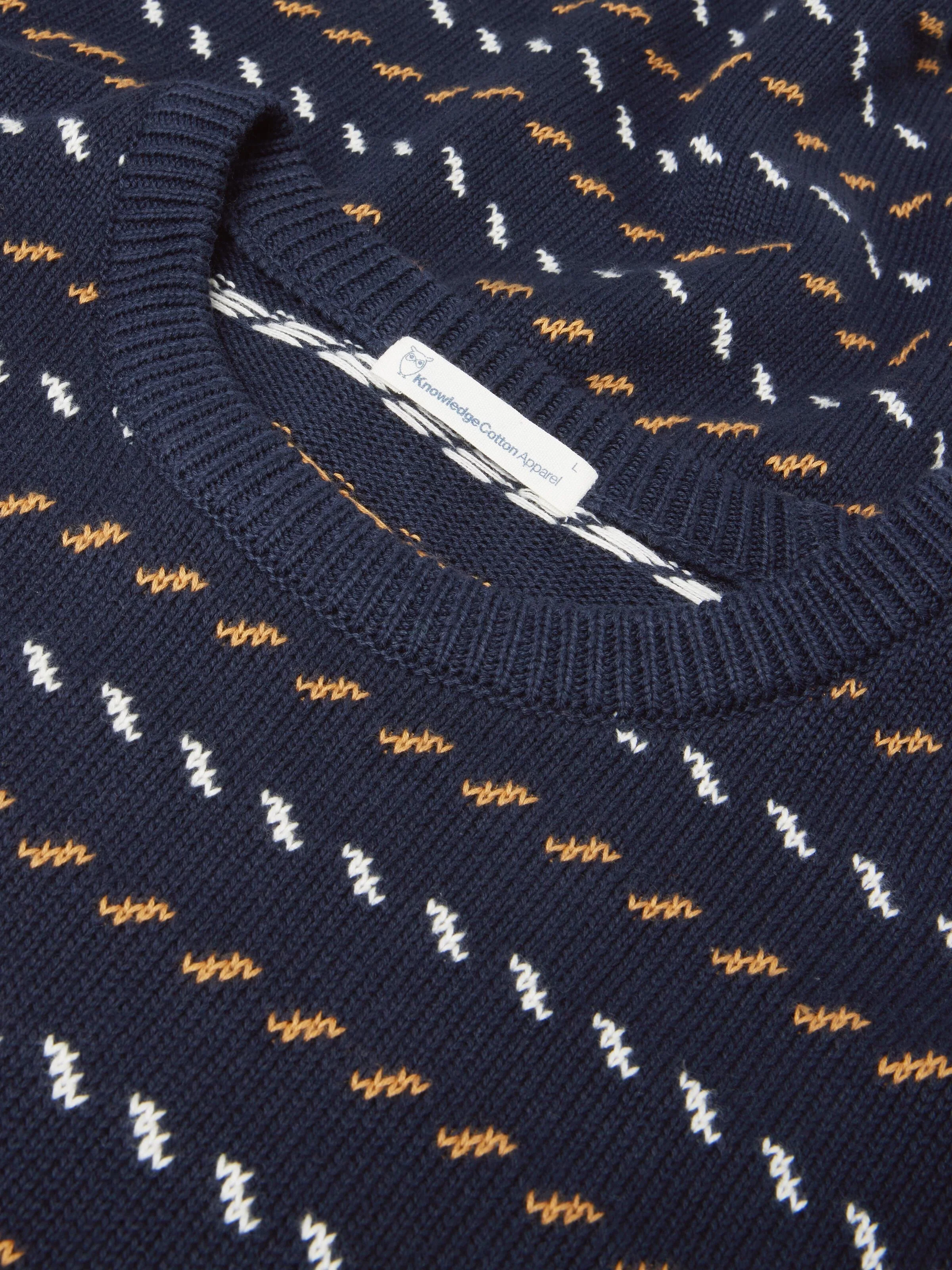 Organic Cotton Jacquard Knit - Regenerative Organic Certified™ - GOTS/Vegan - Night Sky - Image 4
